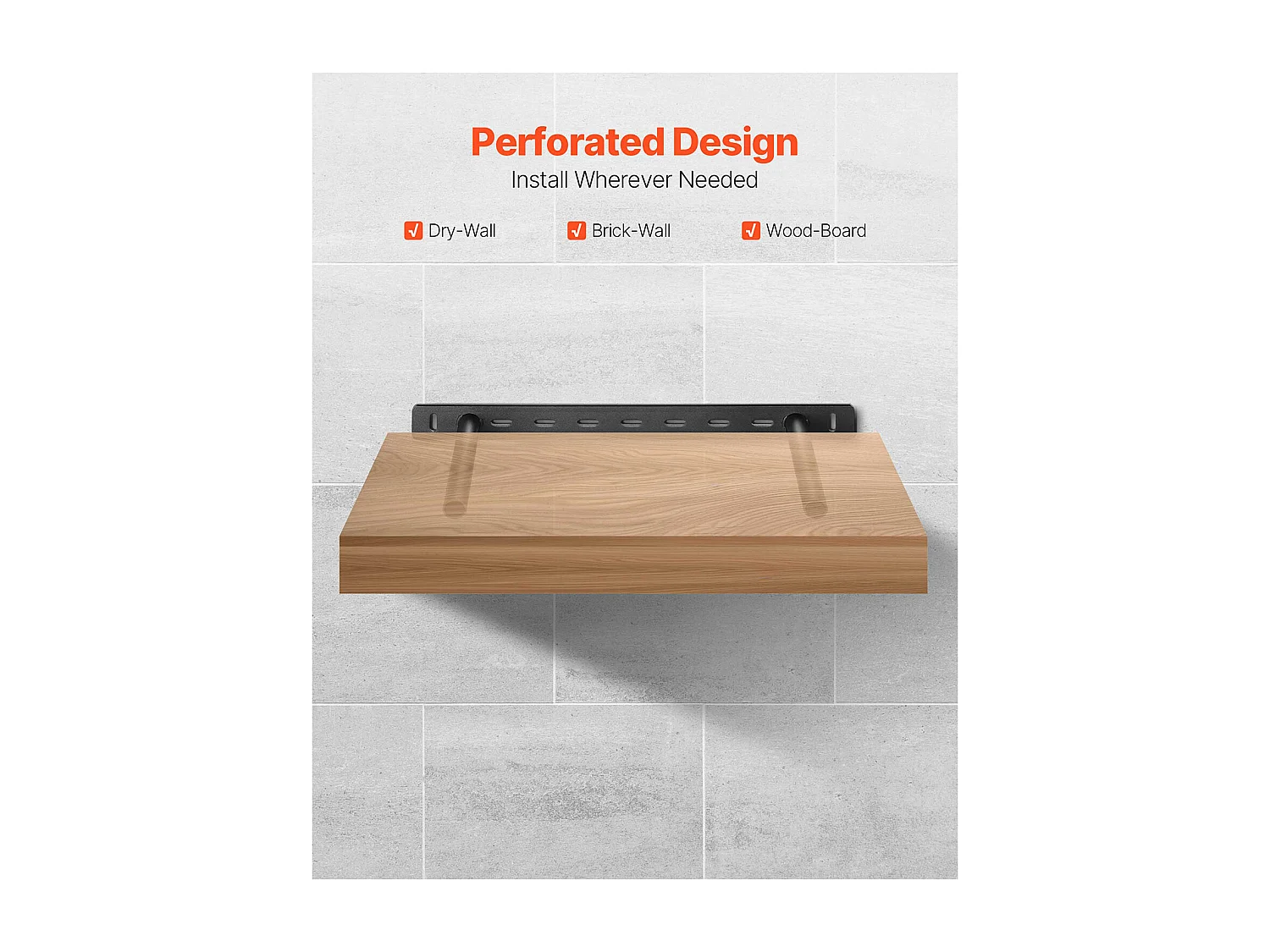 Support d'Étagère SucceBuy Flottante Robuste, 40.64x15.74x3.81 cm, Lot de 2, Capacité de Charge 68 kg, avec Accessoires, Fixation Murale Dissimulée