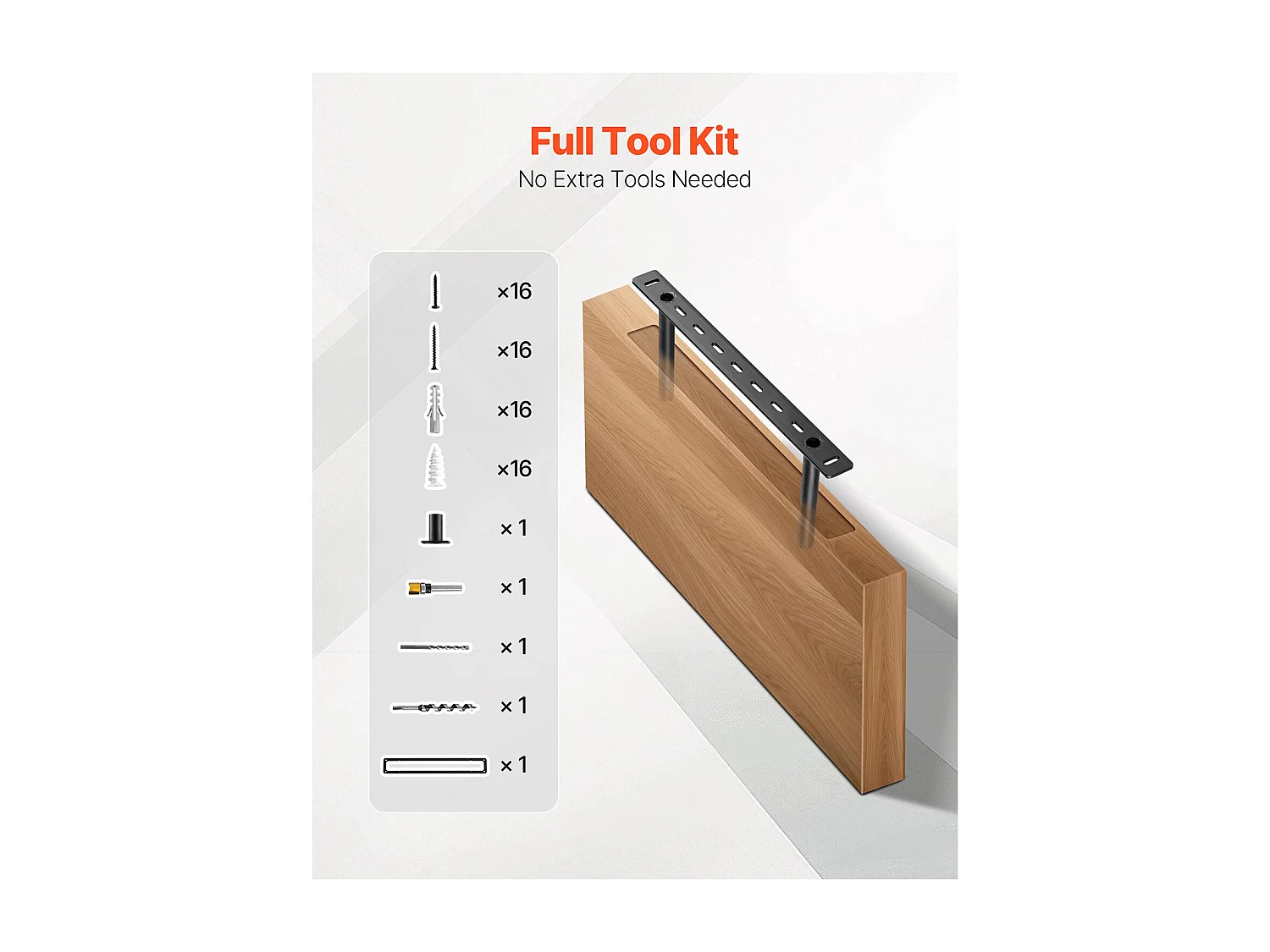 Support d'Étagère SucceBuy Flottante Robuste, 40.64x15.74x3.81 cm, Lot de 2, Capacité de Charge 68 kg, avec Accessoires, Fixation Murale Dissimulée