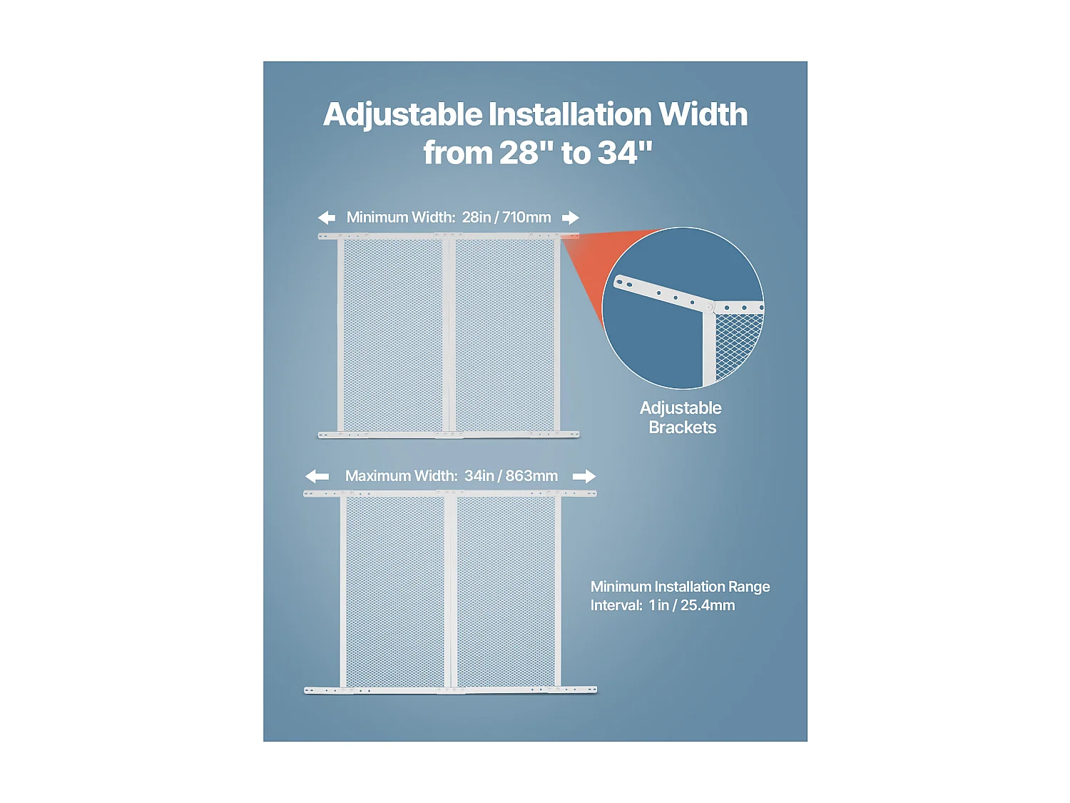 Moustiquaire de Porte SucceBuy de Camping-Car 66.04 x 60.96 cm, Facile à Installer, Filet de Protection pour Animaux en Alliage d'Aluminium Robuste, Blanc