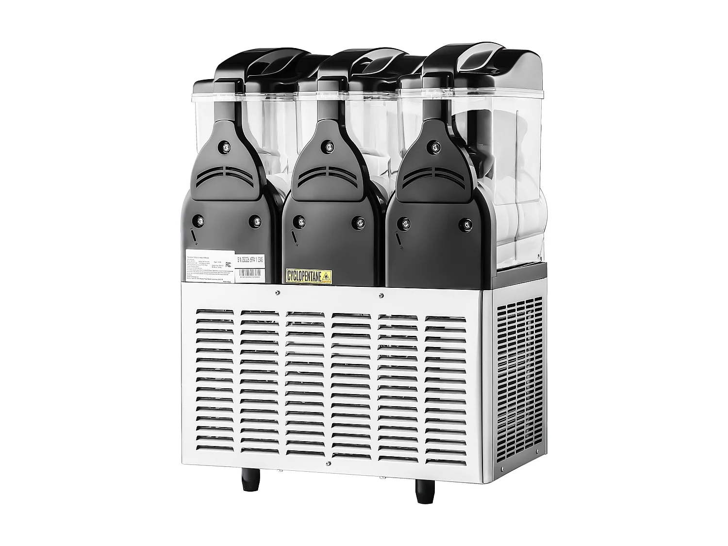 Machine à Granité SucceBuy, 3 Réservoirs de 15 L, Acier Inoxydable, Distributeur de Boissons Glacées, pour Maison, Restaurants, Cafés, Bars