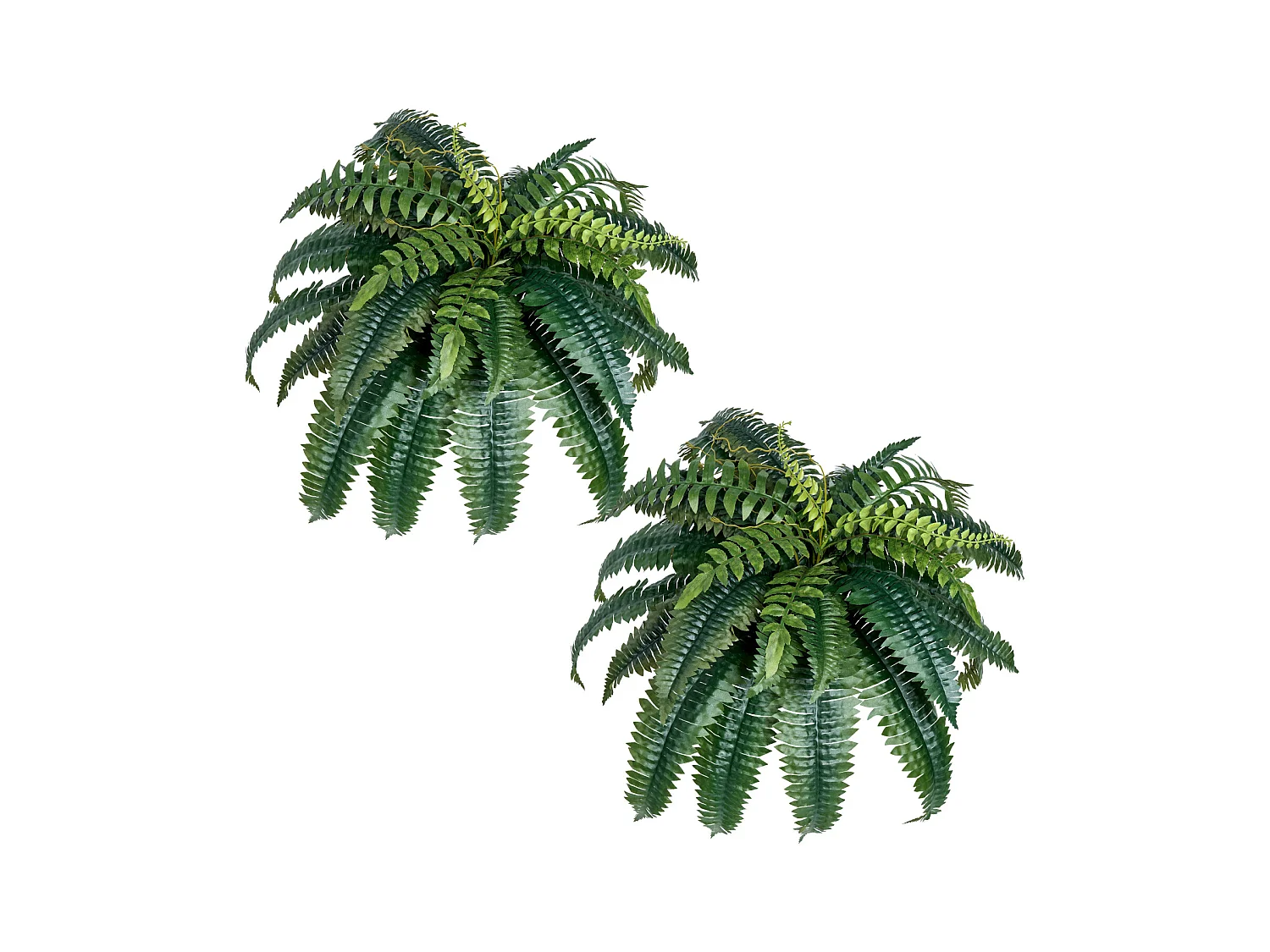 Fougère Artificielle SucceBuy, Lot de 2, Fausse Fougère de Boston 90-100 cm, 35 Feuilles, Suspendue, Décoration Int/Ext, Maison/Bureau, Pot Non Inclus