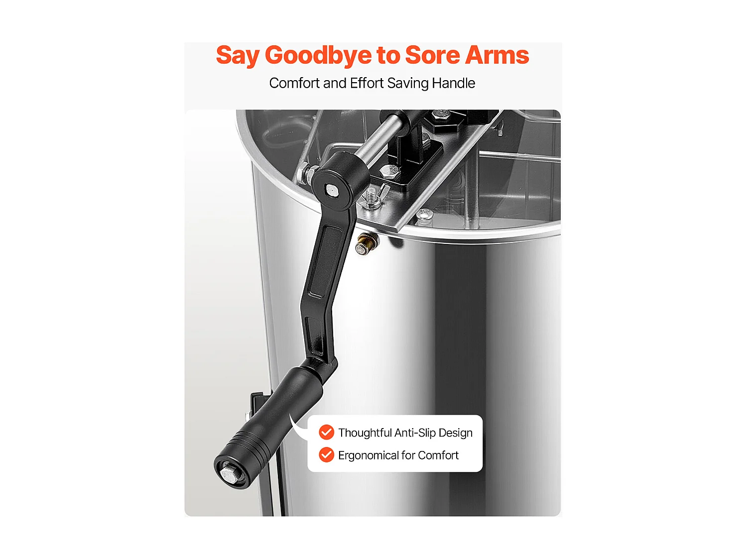 Extracteur de Miel Manuel à 2 Cadres SucceBuy Centrifugeuse Séparateur de Miel en Acier Inoxydable avec Couvercle Transparent, Support Réglable en Hauteur