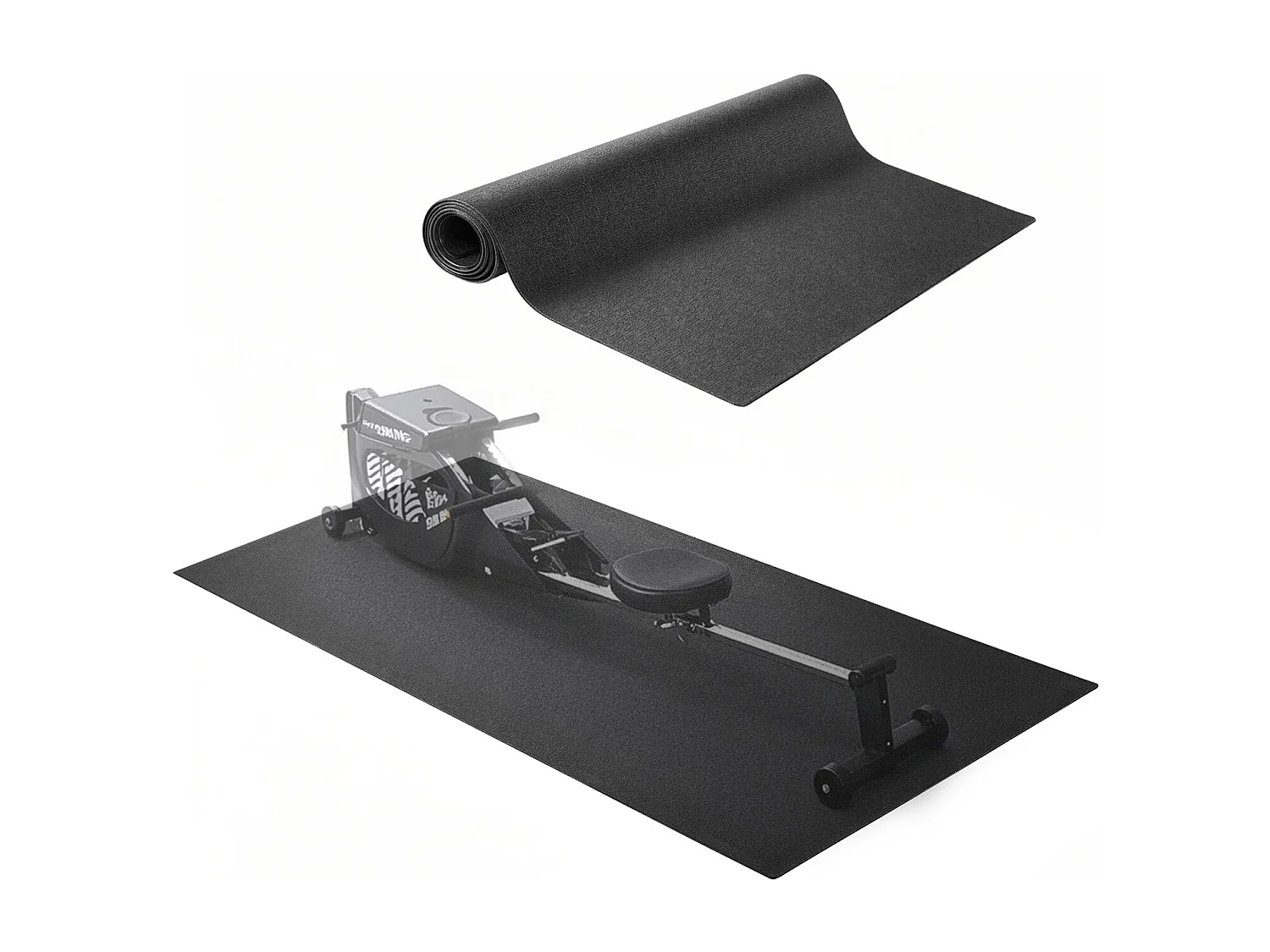 Tapis d'Équipement d'Exercice SucceBuy, 90 x 200 x 0,4 cm, Tapis de Protection de Sol pour Vélos Elliptiques et Tapis de Marche Compacts, en PVC Haute Densité