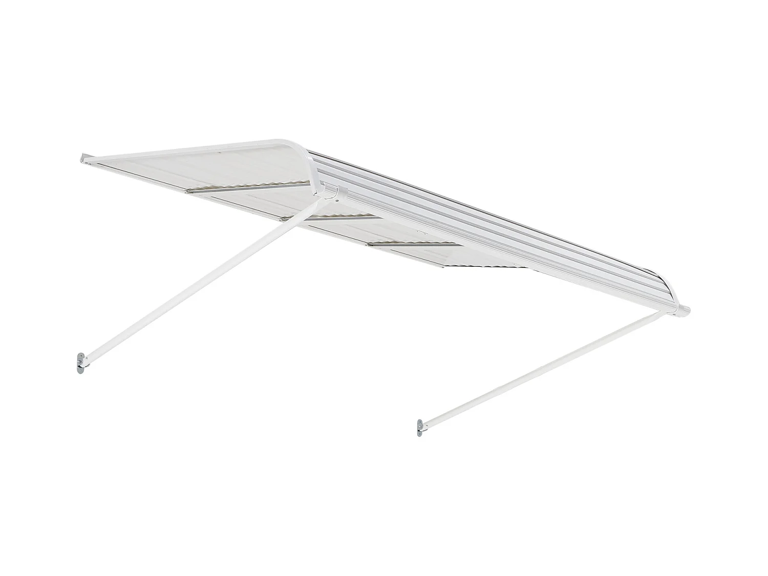 Auvent de Porte d'Entrée SucceBuy, 152,4x106,6 cm, Marquise de Porte Extérieure Aluminium Abri de Protection Contre Pluie, Neige, Soleil, pour Balcons