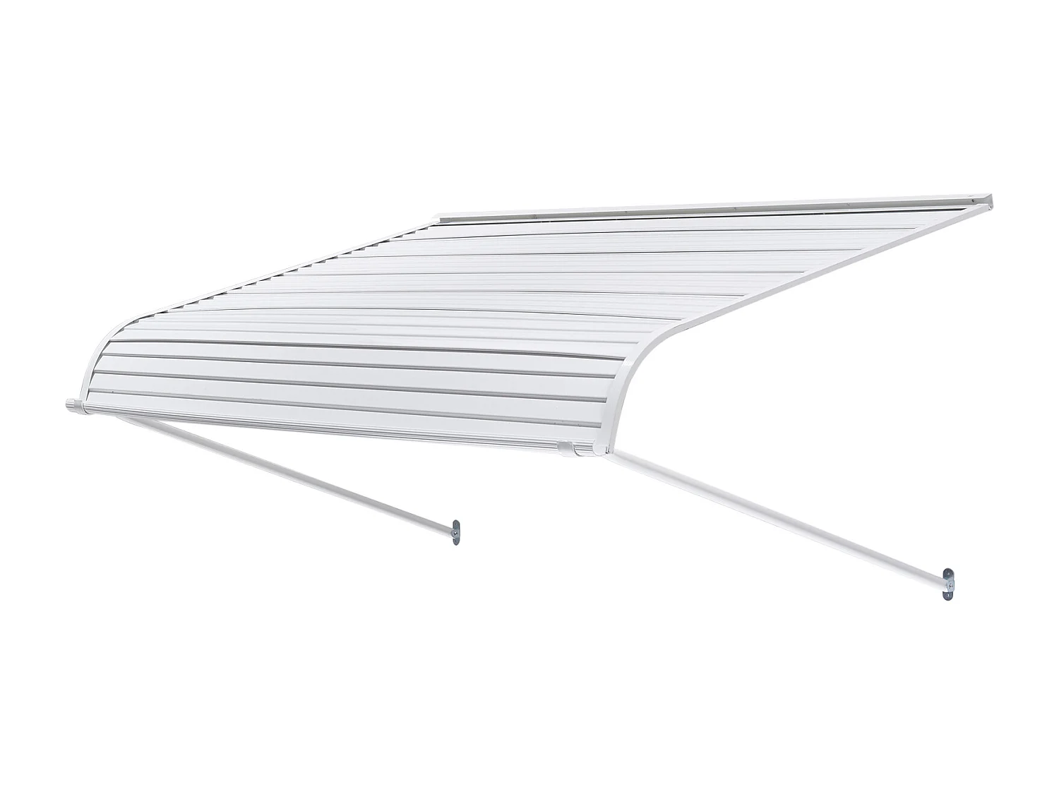 Auvent de Porte d'Entrée SucceBuy, 152,4x106,6 cm, Marquise de Porte Extérieure Aluminium Abri de Protection Contre Pluie, Neige, Soleil, pour Balcons