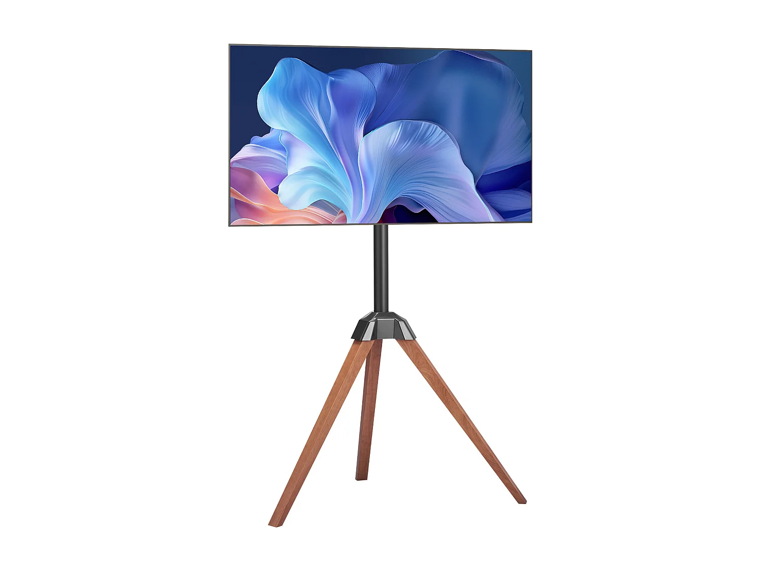 TV-Stativ SucceBuy mit Eichenfüßen, Für Schlafzimmer, Studio, Wohnzimmer, Compatible mit Flachen/Gebogenen Bildschirmen 1016-1651 mm, Tragkraft 45 kg