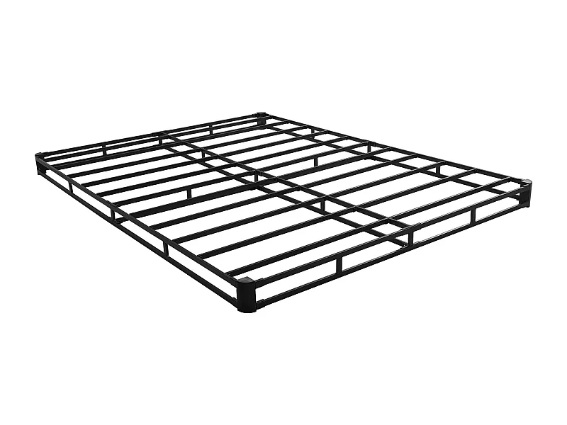 Boxspring voor Tweepersoonsbed SucceBuy Queensize Bedframe met Wasbare Stof, Stevige Metalen Structuur, Eenvoudige Montage, 2010 x 1510 x 102 mm