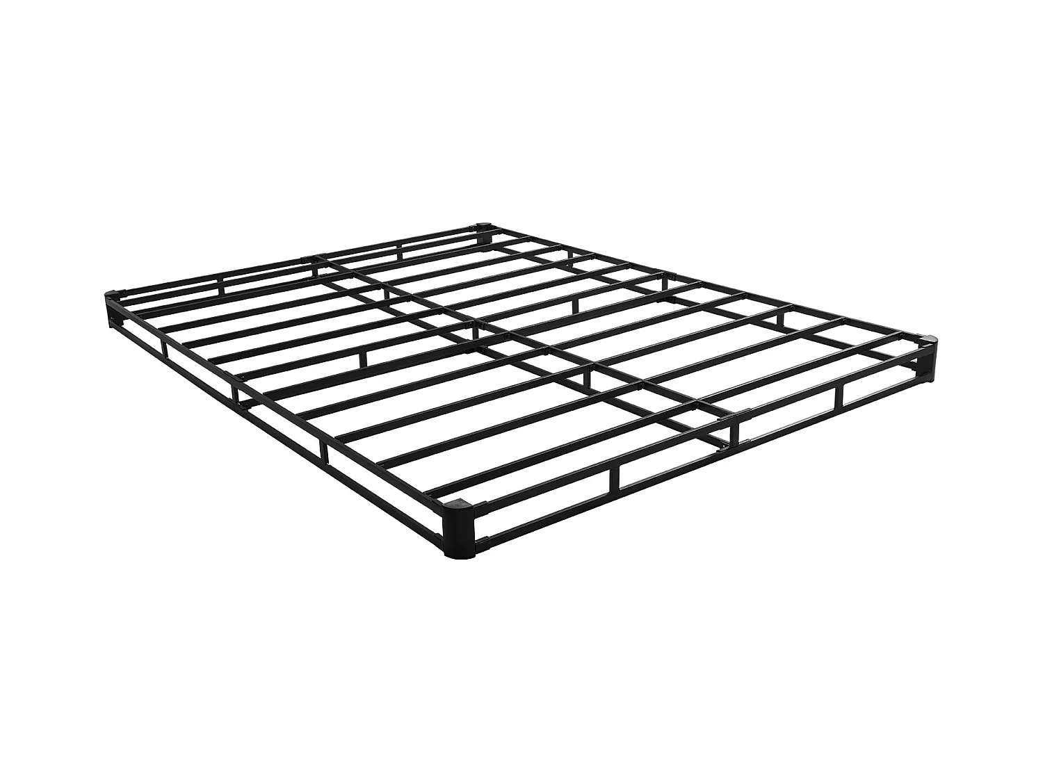 Sommier Tapissier pour Grand Lit SucceBuy Cadre de Lit Queen Size avec Tissu Lavable, Structure en Métal Robuste, Assemblage Facile, 2010 x 1510 x 102 mm