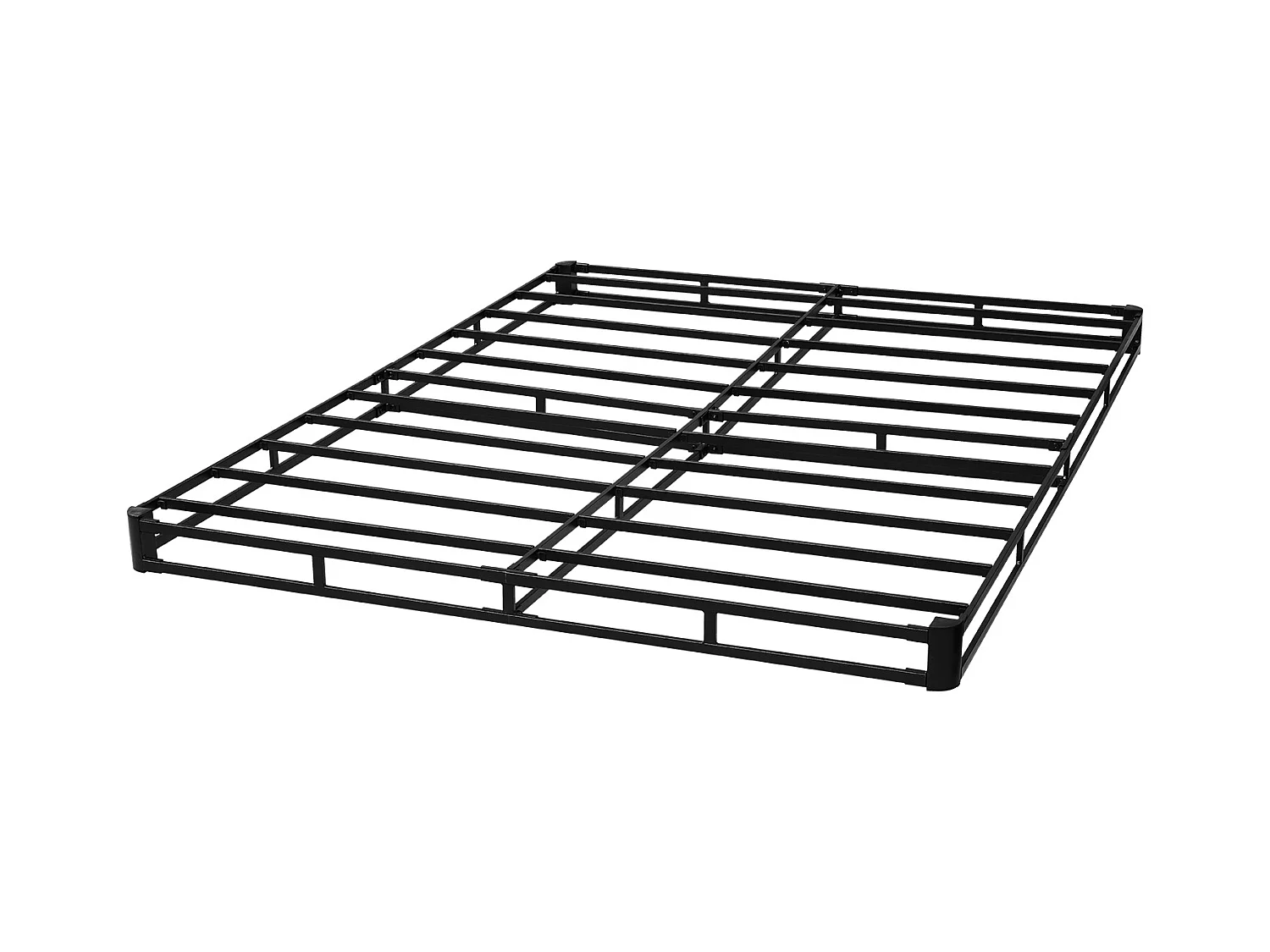 Sommier Tapissier pour Grand Lit SucceBuy Cadre de Lit Queen Size avec Tissu Lavable, Structure en Métal Robuste, Assemblage Facile, 2010 x 1510 x 102 mm