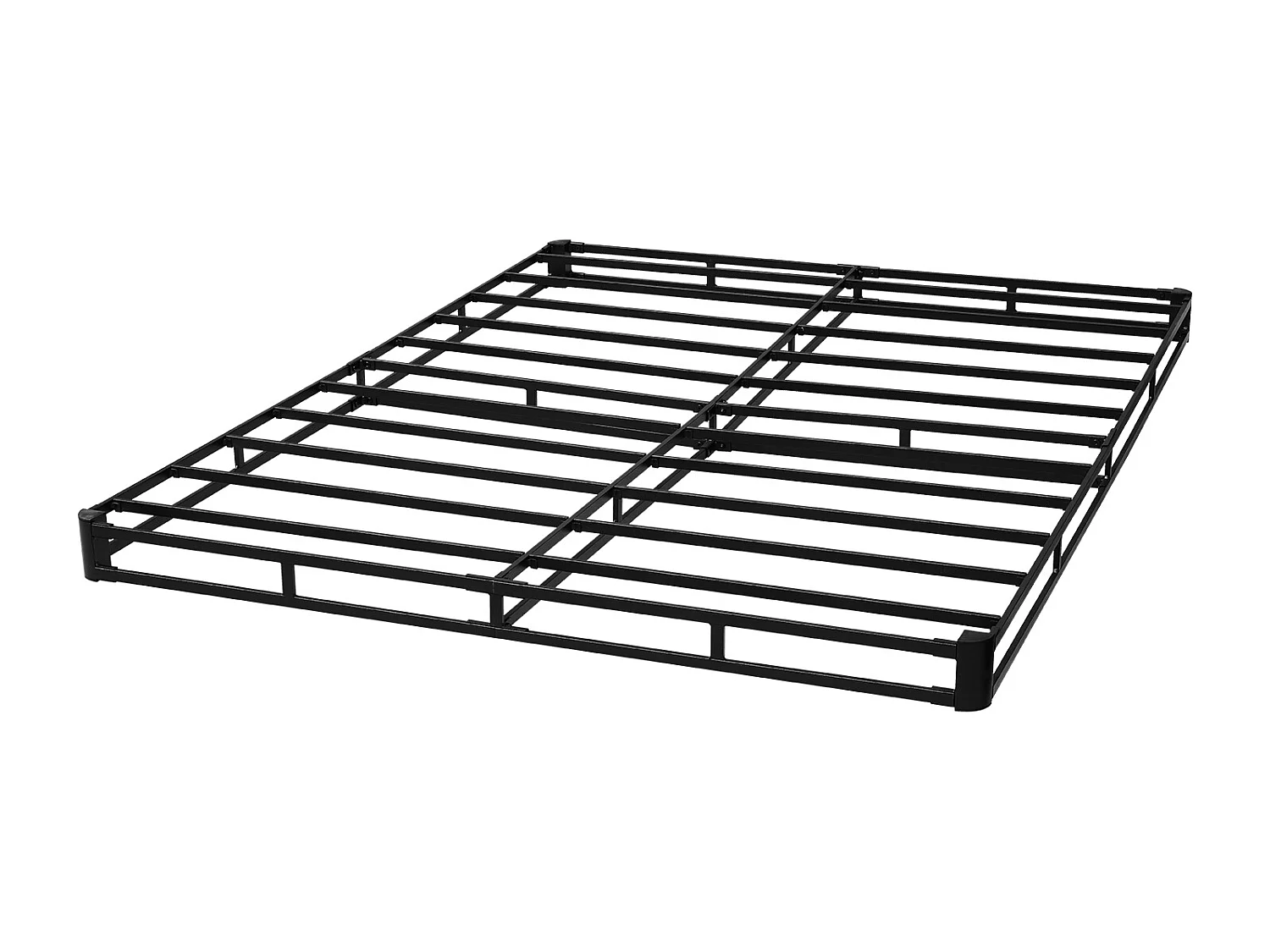 Sommier Tapissier pour Grand Lit SucceBuy Cadre de Lit Queen Size avec Tissu Lavable, Structure en Métal Robuste, Assemblage Facile, 2010 x 1510 x 102 mm