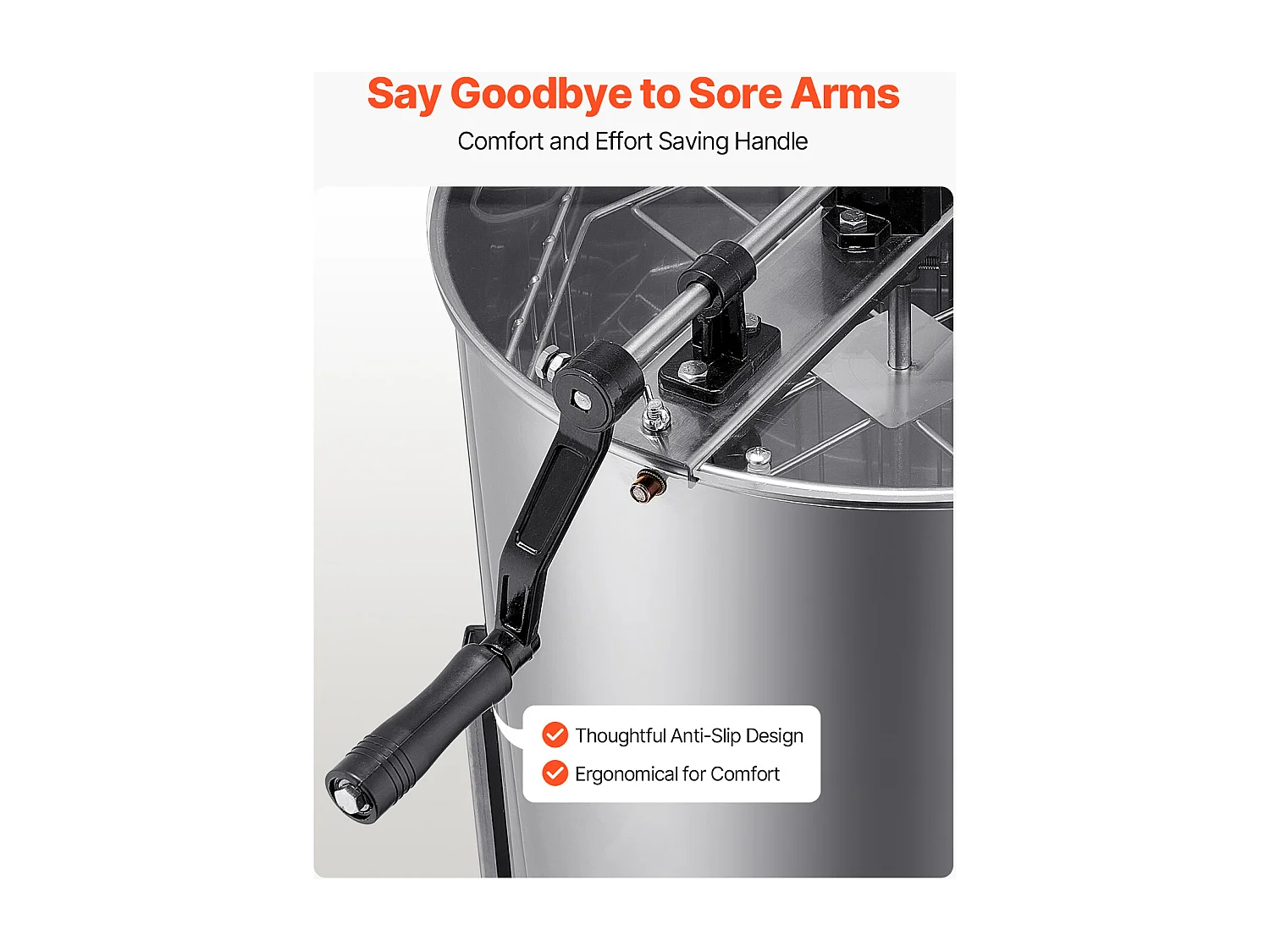 Extracteur de Miel Manuel à 4/8 Cadres SucceBuy Centrifugeuse Séparateur de Miel en Acier Inoxydable avec Couvercle Transparent, Support Réglable en Hauteur