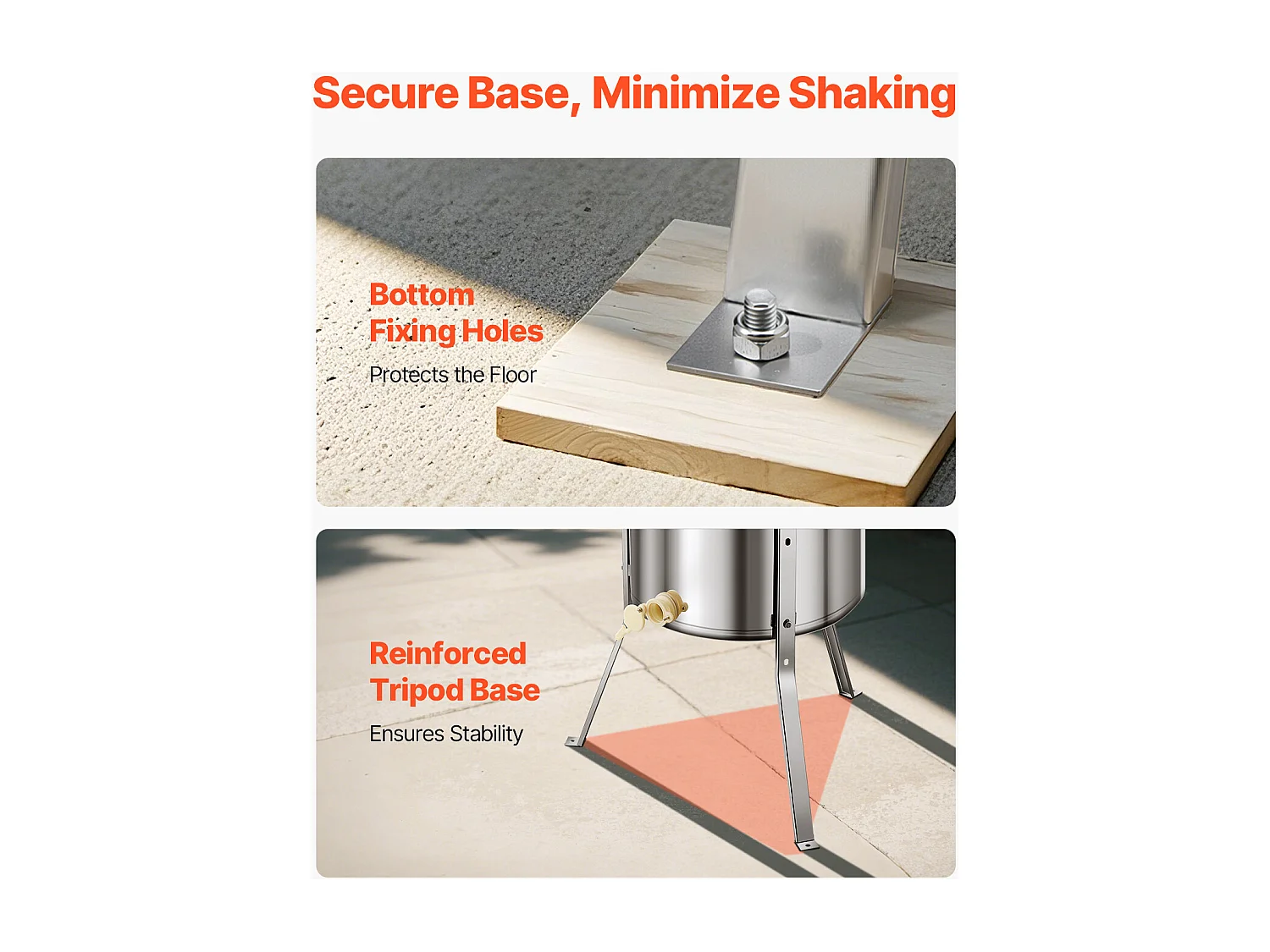 Extracteur de Miel Manuel à 4/8 Cadres SucceBuy Centrifugeuse Séparateur de Miel en Acier Inoxydable avec Couvercle Transparent, Support Réglable en Hauteur