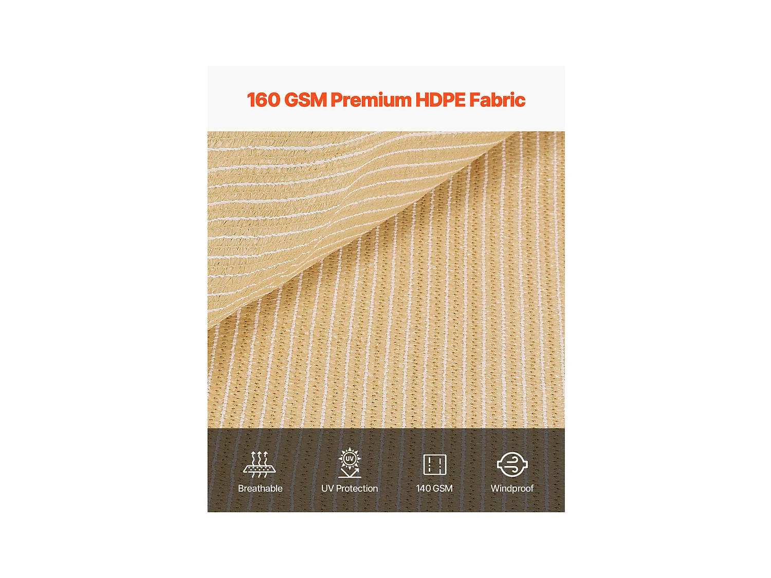 Siatka Cieniująca 90 % SucceBuy Siatka Cieniująca z Oczkami ze Stali Nierdzewnej, Ochrona Przeciwsłoneczna i Osłona Prywatności z HDPE 160 g/m², 3660 x 6100 mm