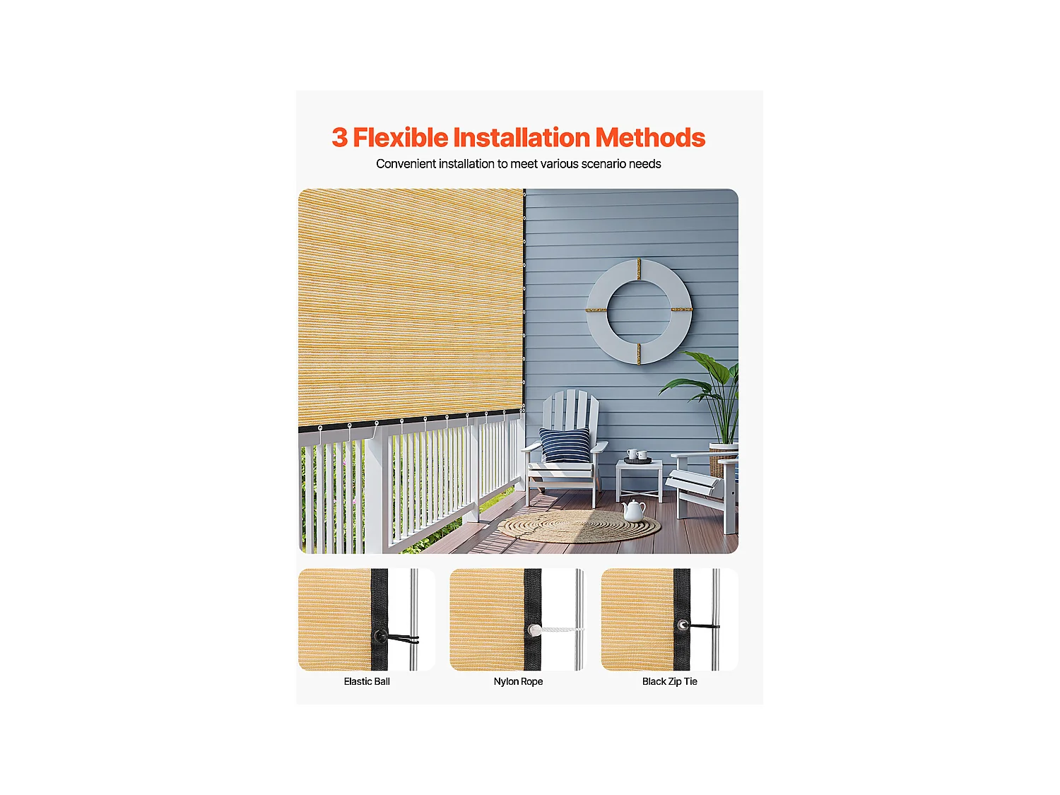 Siatka Cieniująca 90 % SucceBuy Siatka Cieniująca z Oczkami ze Stali Nierdzewnej, Ochrona Przeciwsłoneczna i Osłona Prywatności z HDPE 160 g/m², 3660 x 6100 mm