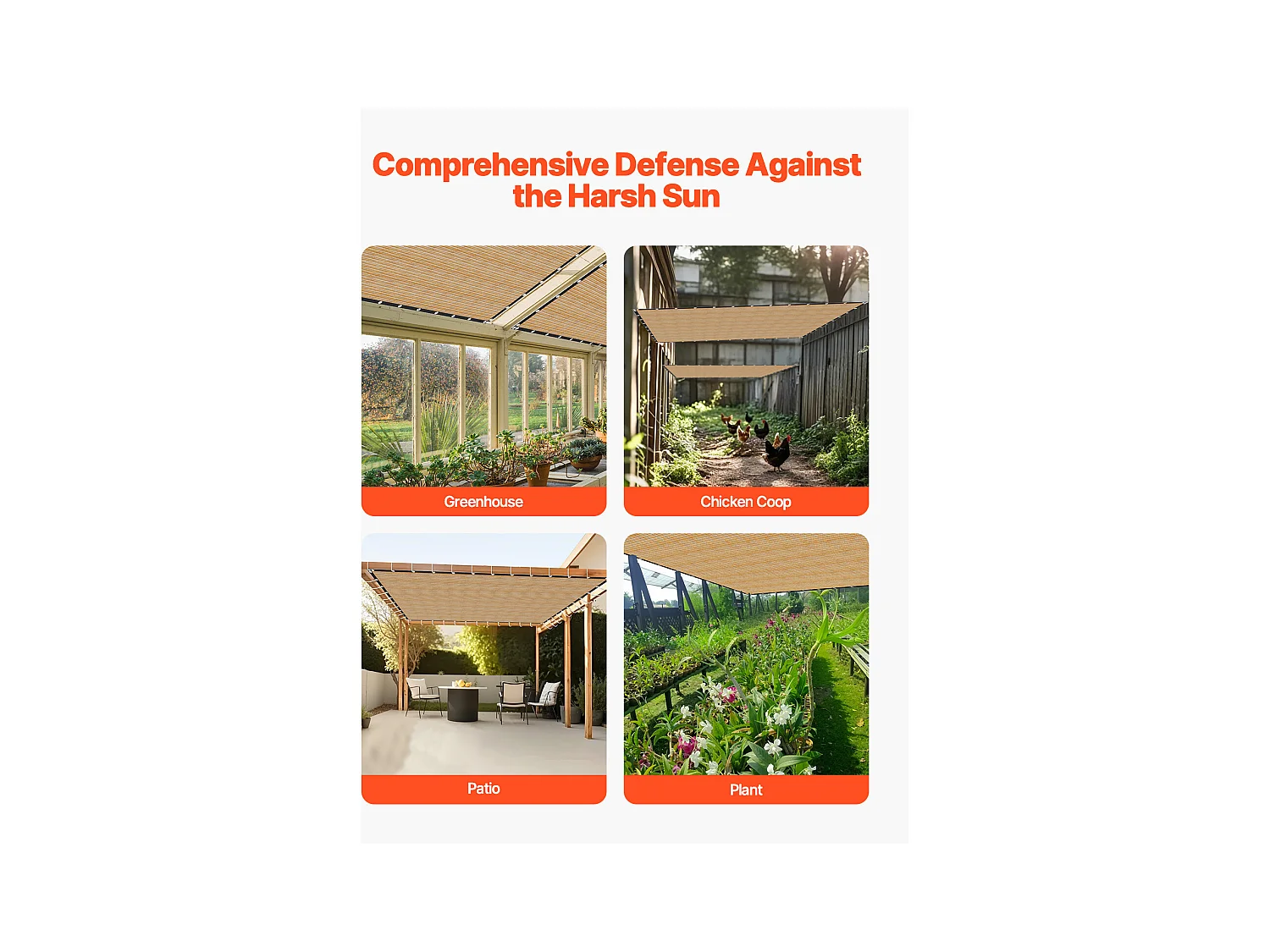 Siatka Cieniująca 90 % SucceBuy Siatka Cieniująca z Oczkami ze Stali Nierdzewnej, Ochrona Przeciwsłoneczna i Osłona Prywatności z HDPE 160 g/m², 3660 x 6100 mm