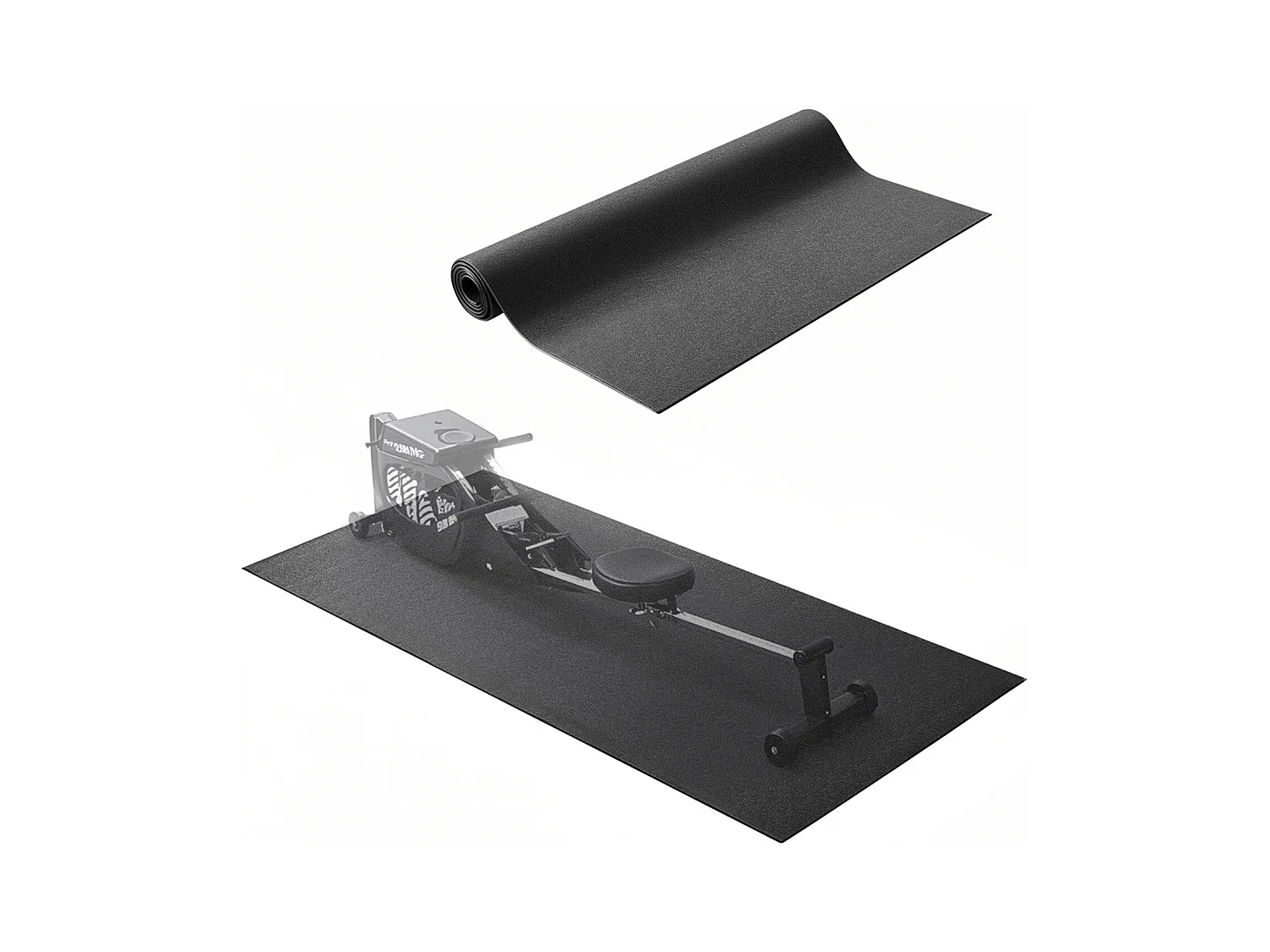 Tapis d'Équipement d'Exercice SucceBuy, 91,5 x 182 x 0,6 cm, Tapis de Protection de Sol pour Vélos Elliptiques et Tapis de Marche Compacts, en PVC Haute Densité