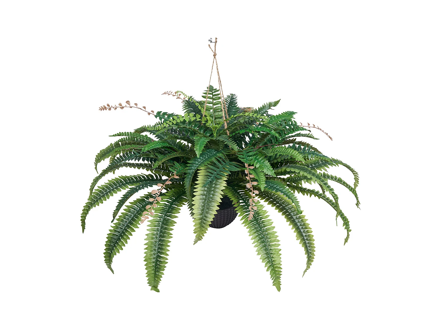 Fougère Artificielle SucceBuy, Fausse Fougère de Boston 95-105 cm, 80 Feuilles, Avec Pot, Suspendue/Posée, Décoration Int/Ext, Maison/Bureau