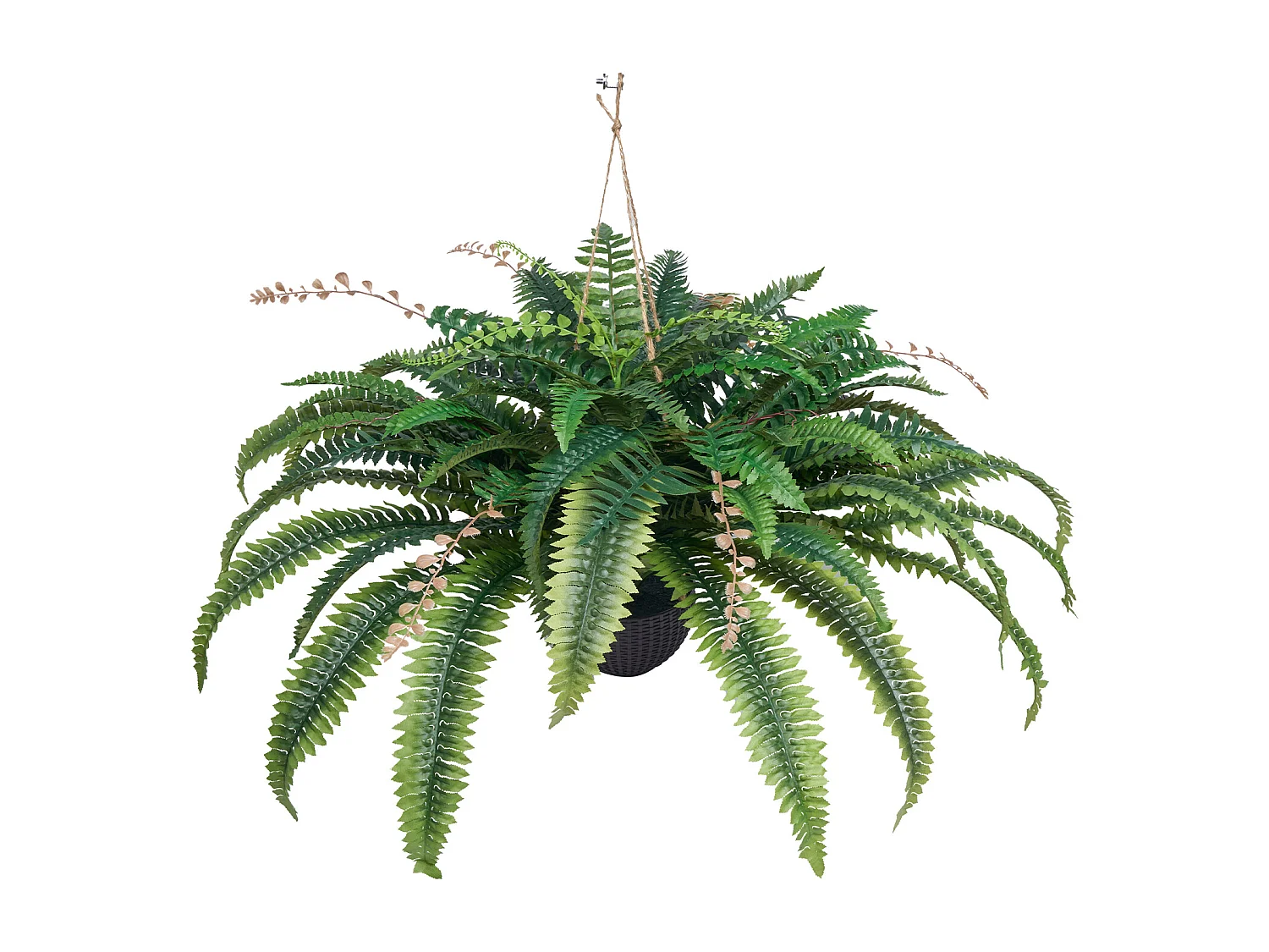 Fougère Artificielle SucceBuy, Fausse Fougère de Boston 95-105 cm, 80 Feuilles, Avec Pot, Suspendue/Posée, Décoration Int/Ext, Maison/Bureau