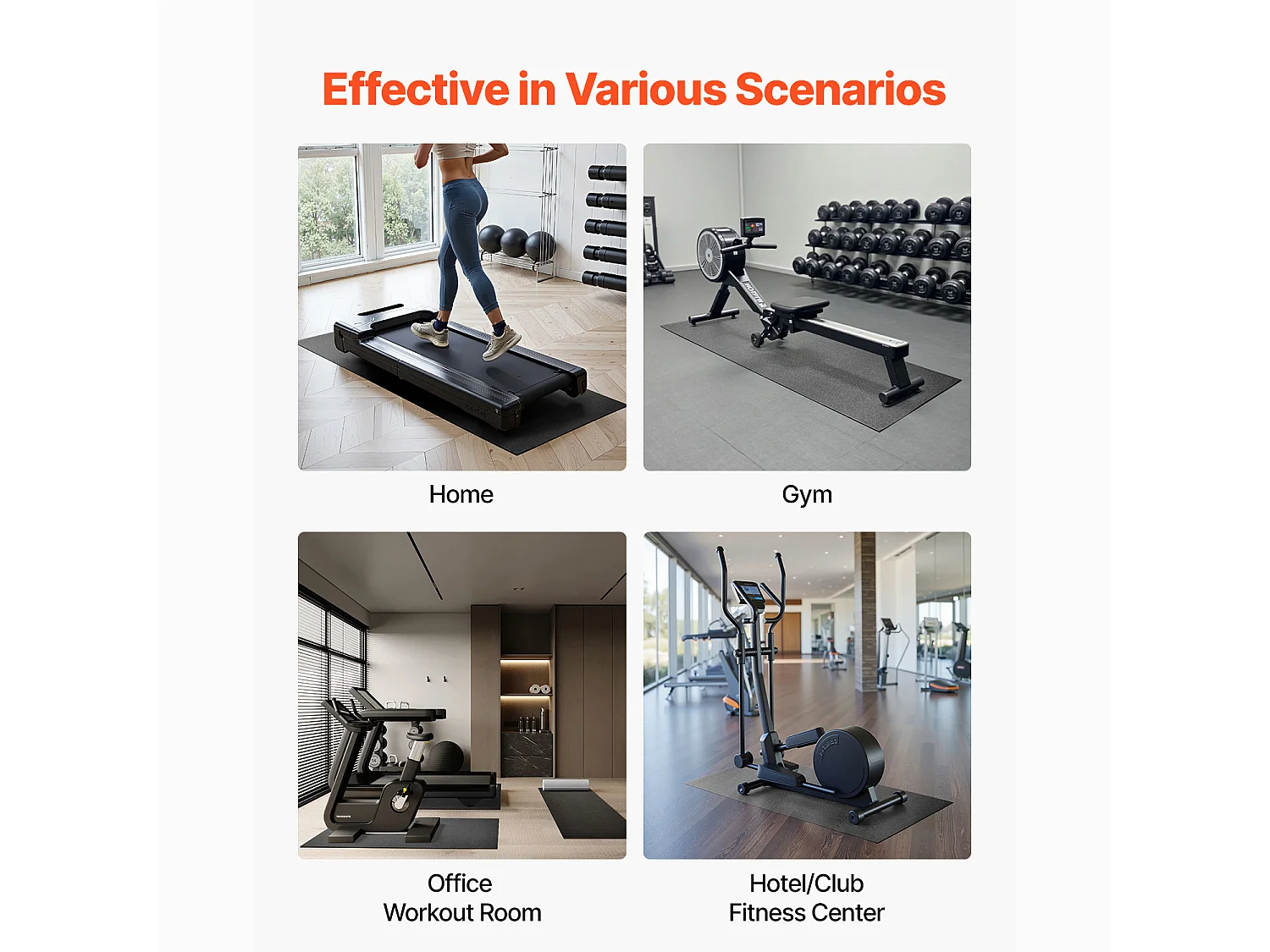 Trainingsgeräte-Matte SucceBuy, 91,5 x 198 x 0,6 cm, BodenSchutzmatte für Ellipsenbikes und Kompakte Laufeinheiten, aus Hochdicht-PVC