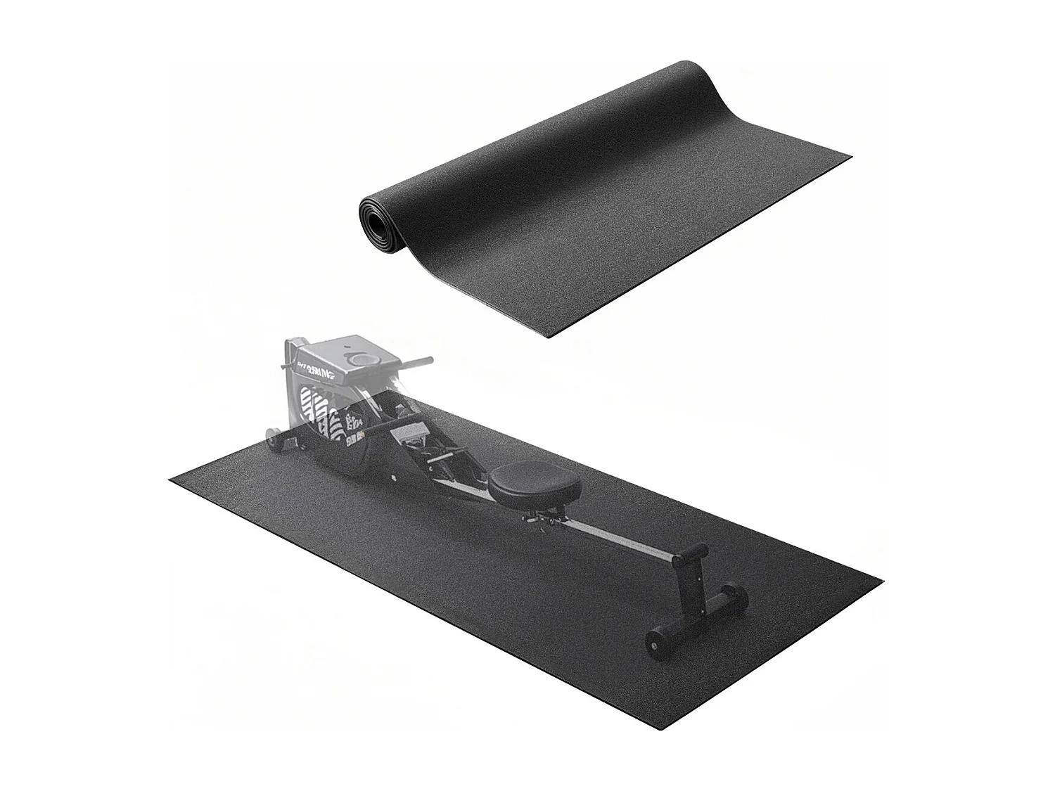 Trainingsgeräte-Matte SucceBuy, 91,5 x 198 x 0,6 cm, BodenSchutzmatte für Ellipsenbikes und Kompakte Laufeinheiten, aus Hochdicht-PVC