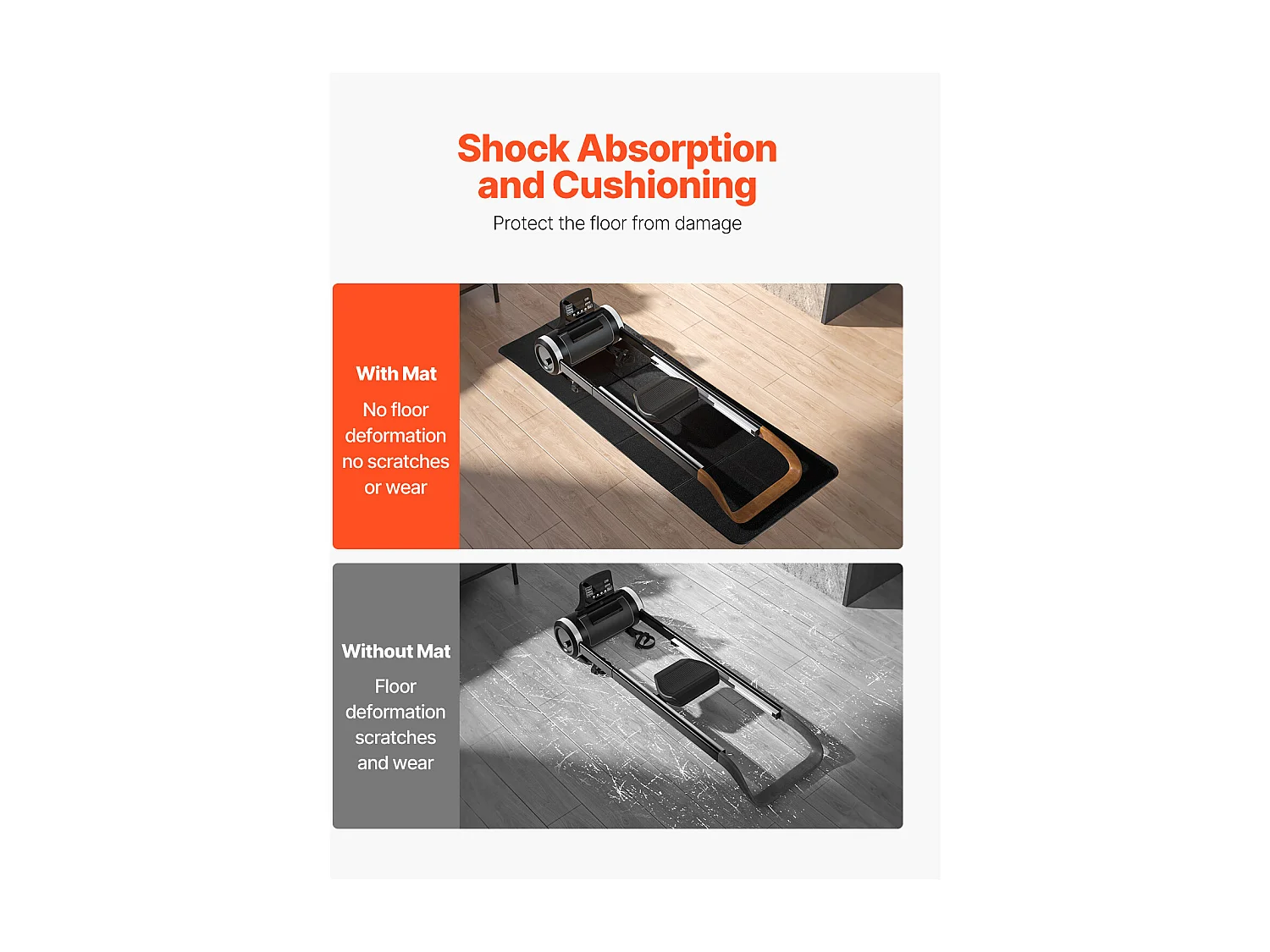 Tapis d'Équipement d'Exercice SucceBuy, 30 x 34 x 0,6 cm, Tapis de Protection de Sol pour Vélos Elliptiques et Tapis de Marche Compacts, en PVC Haute Densité