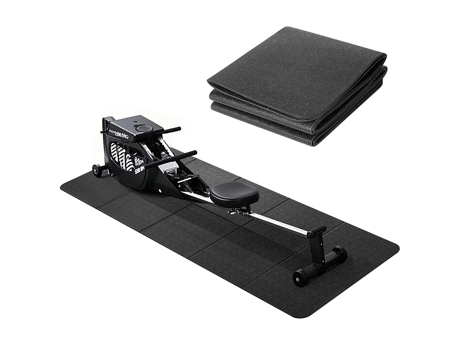 Tapis d'Équipement d'Exercice SucceBuy, 30 x 34 x 0,6 cm, Tapis de Protection de Sol pour Vélos Elliptiques et Tapis de Marche Compacts, en PVC Haute Densité