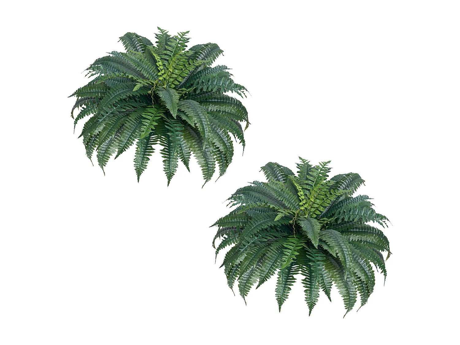 Fougère Artificielle SucceBuy, Lot de 2, Fausse Fougère de Boston 110-120 cm, 50 Feuilles, Suspendue, Décoration Int/Ext, Maison/Bureau, Pot Non Inclus