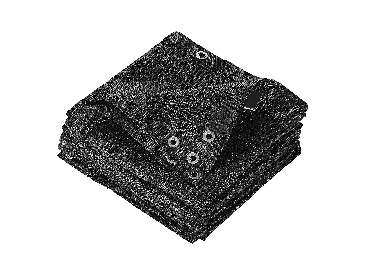 Schattenvorhang 90 % SucceBuy, 305 x 305 cm, Schattennetz PEHD 140 g/m², Edelstahlösen, Sonnenschutz/Windschutz, für Außenbereich, Terrasse, Braunf, Schwarz