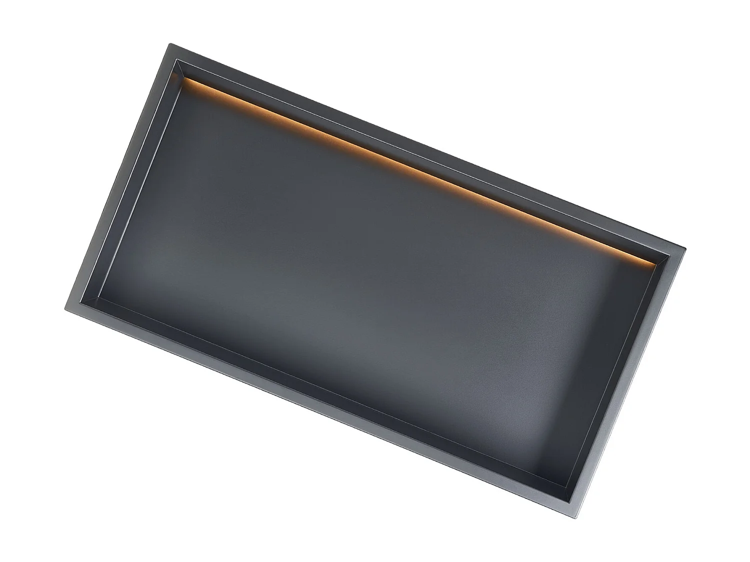 Niche de Douche SucceBuy, 33 x 63,5 x 10,2 cm, Niche Murale Encastrée avec Bande LED, Organisateur en Acier Inoxydable Robuste, Rangement Shampoing, Étanche