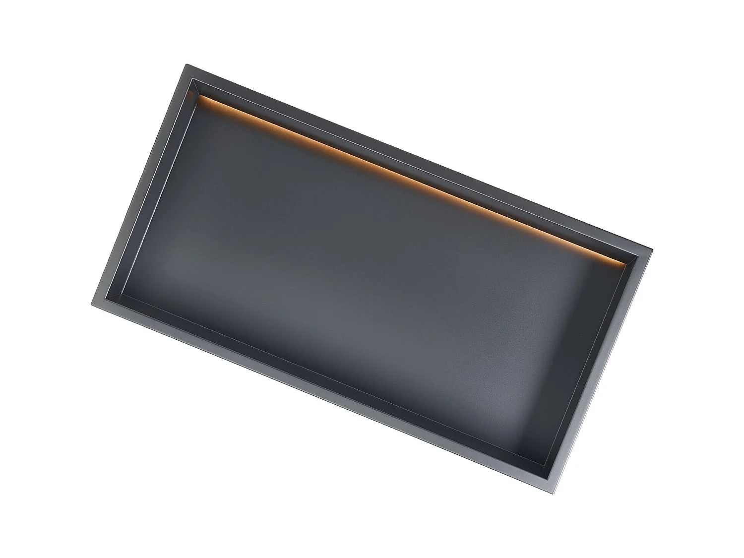 Dusch niche SucceBuy, 33 x 63,5 x 10,2 cm, Eingebettete Wandnische mit LED-Leiste, Robuster Organizer aus Edelstahl, Shampoo-Aufbewahrung, Wasserdicht