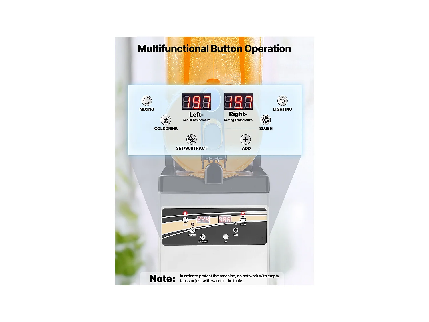 Machine à Granité SucceBuy, Réservoir Unique de 15 L, Acier Inoxydable, Distributeur de Boissons Glacées, pour Maison, Restaurants, Cafés, Bars