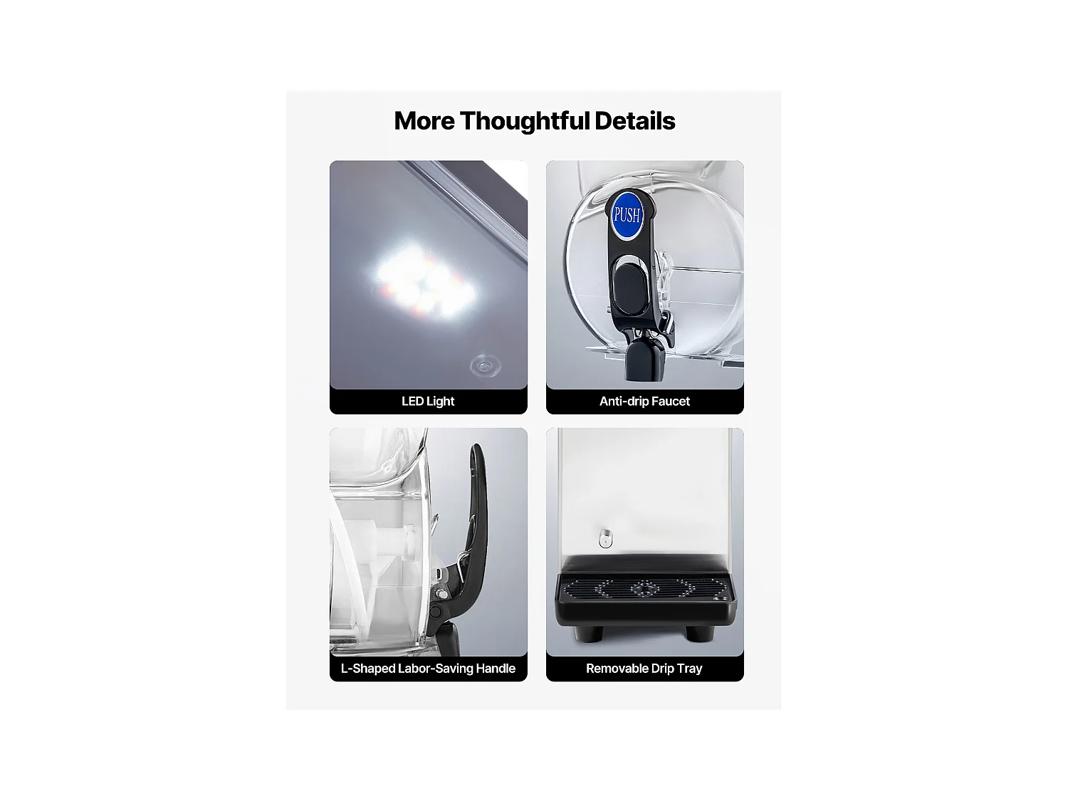 Machine à Granité SucceBuy, Réservoir Unique de 15 L, Acier Inoxydable, Distributeur de Boissons Glacées, pour Maison, Restaurants, Cafés, Bars