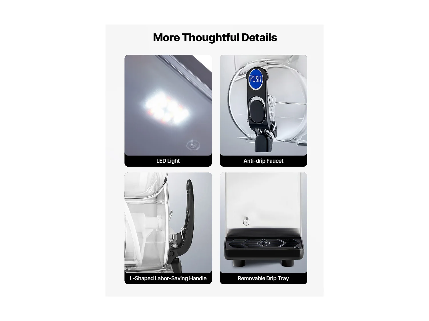 Machine à Granité SucceBuy, Réservoir Unique de 15 L, Acier Inoxydable, Distributeur de Boissons Glacées, pour Maison, Restaurants, Cafés, Bars