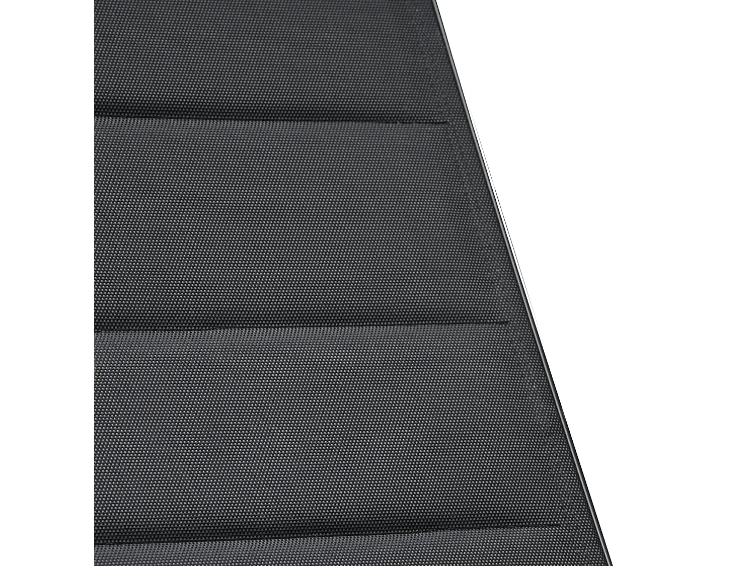Set 2 bains de soleil et table d'appoint BARBADOS en textilène noir - aluminium gris anthracite - HAPPY GARDEN