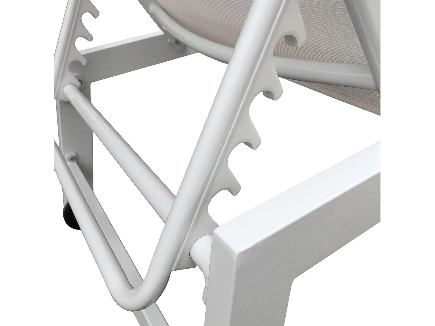 Set 2 bains de soleil et table d'appoint BARBADOS en textilène blanc - aluminium blanc - HAPPY GARDEN