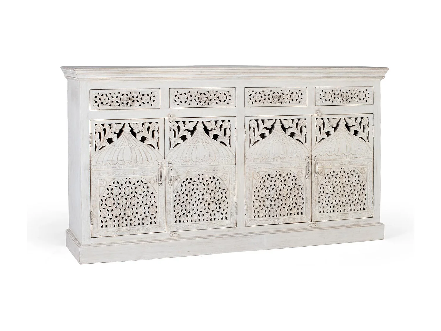 Credenza con 4 ante e 4 cassetti in legno di mango