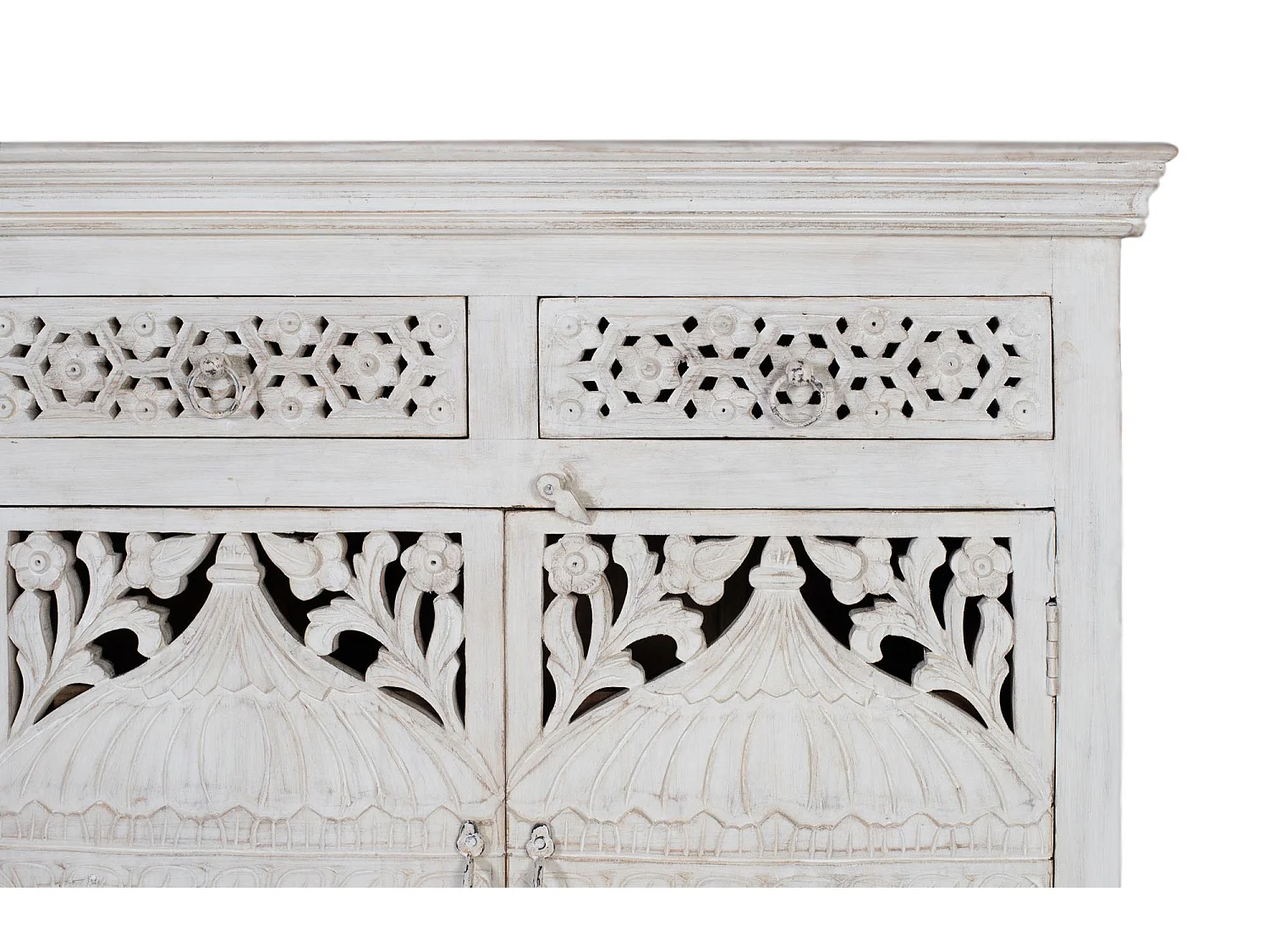 Credenza con 4 ante e 4 cassetti in legno di mango