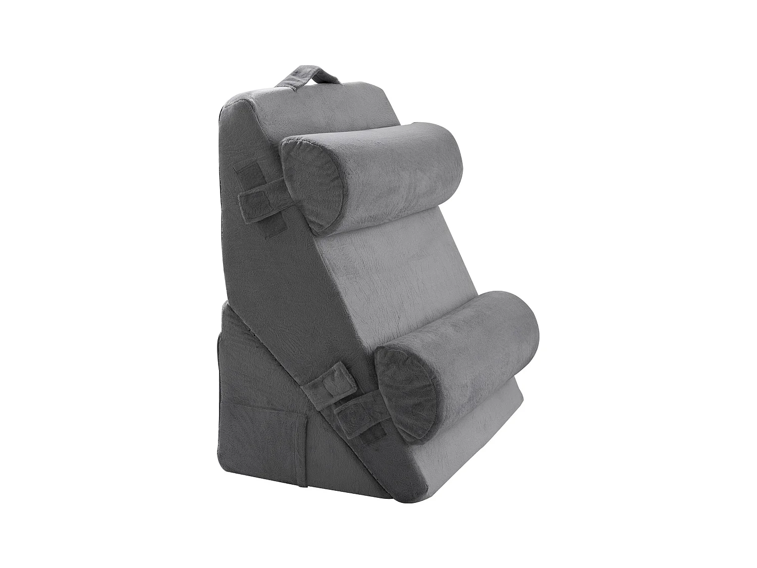 Coussin Incliné Lit SucceBuy, Oreiller Triangulaire Orthopédique Réglable, Mousse Rembourrée, Housse Lavable, Soutien Dos, Soulagement Reflux Acide, Gris Foncé