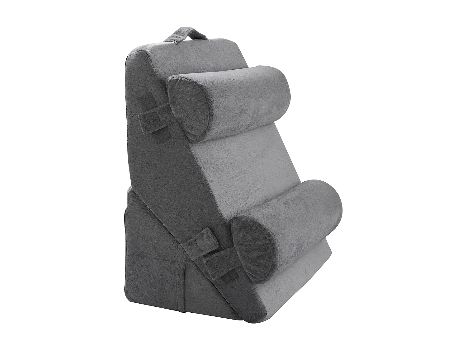 Coussin Incliné Lit SucceBuy, Oreiller Triangulaire Orthopédique Réglable, Mousse Rembourrée, Housse Lavable, Soutien Dos, Soulagement Reflux Acide, Gris Foncé