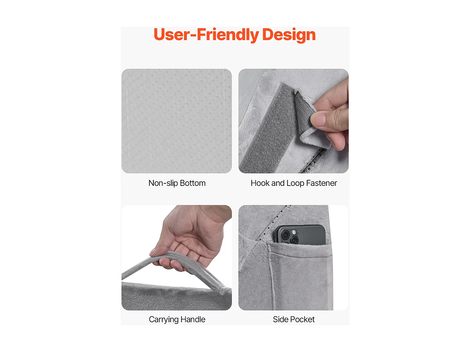 Coussin Incliné Lit SucceBuy, Oreiller Triangulaire Orthopédique Réglable, Mousse Rembourrée, Housse Lavable, Soutien Dos, Soulagement Reflux Acide, Gris Foncé