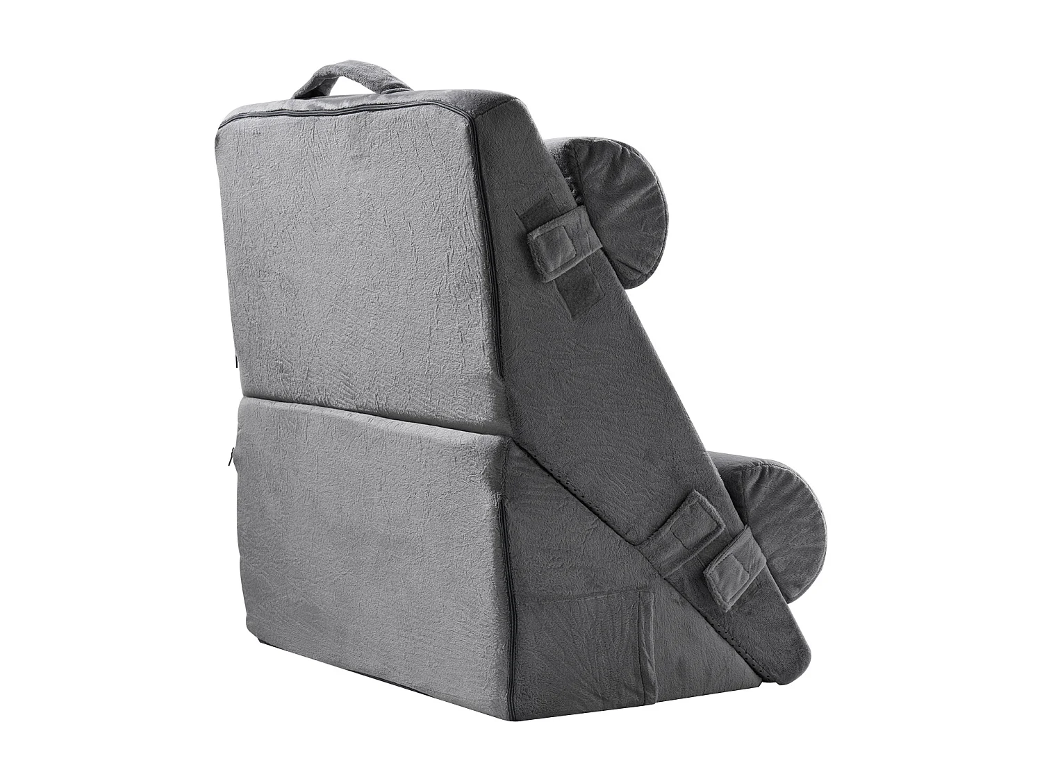 Coussin Incliné Lit SucceBuy, Oreiller Triangulaire Orthopédique Réglable, Mousse Rembourrée, Housse Lavable, Soutien Dos, Soulagement Reflux Acide, Gris Foncé