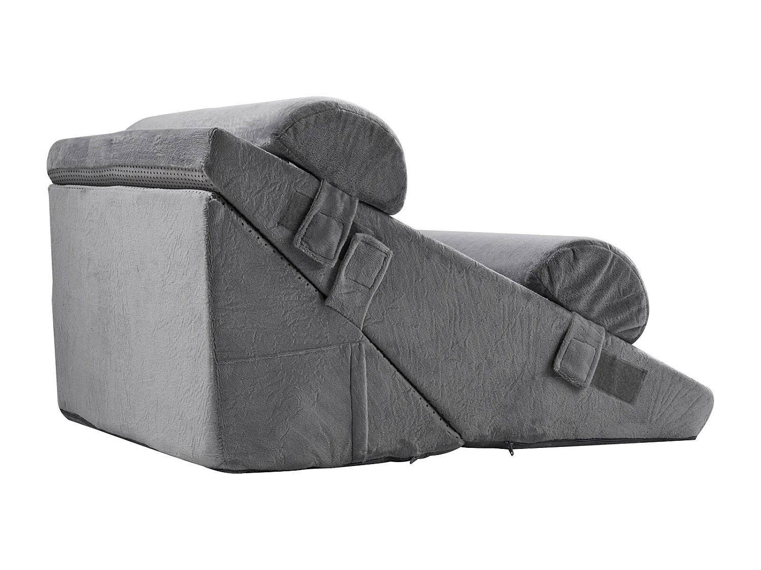 Coussin Incliné Lit SucceBuy, Oreiller Triangulaire Orthopédique Réglable, Mousse Rembourrée, Housse Lavable, Soutien Dos, Soulagement Reflux Acide, Gris Foncé