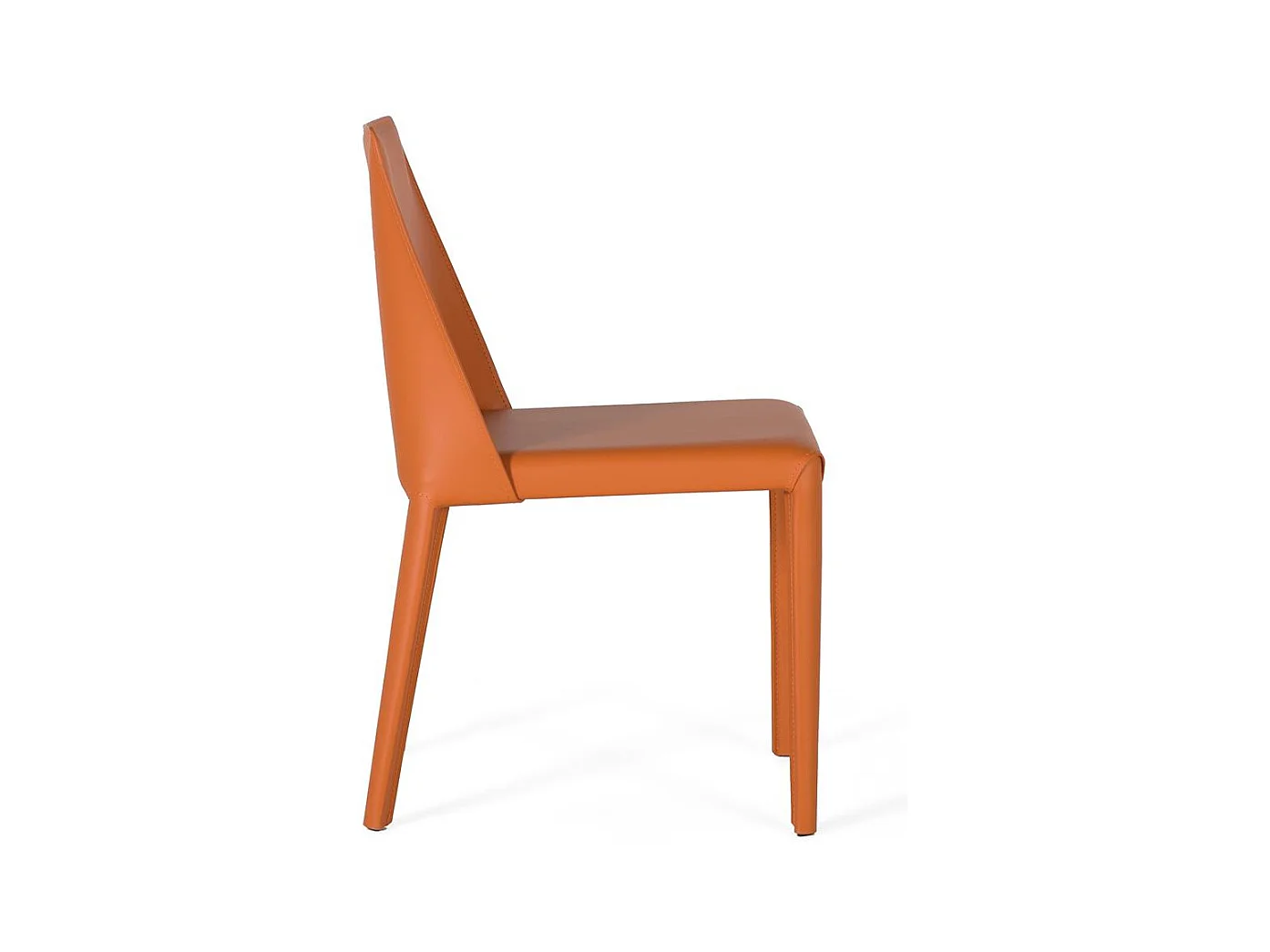 Set aus 2 Stühlen mit orangefarbenem Kunstlederbezug