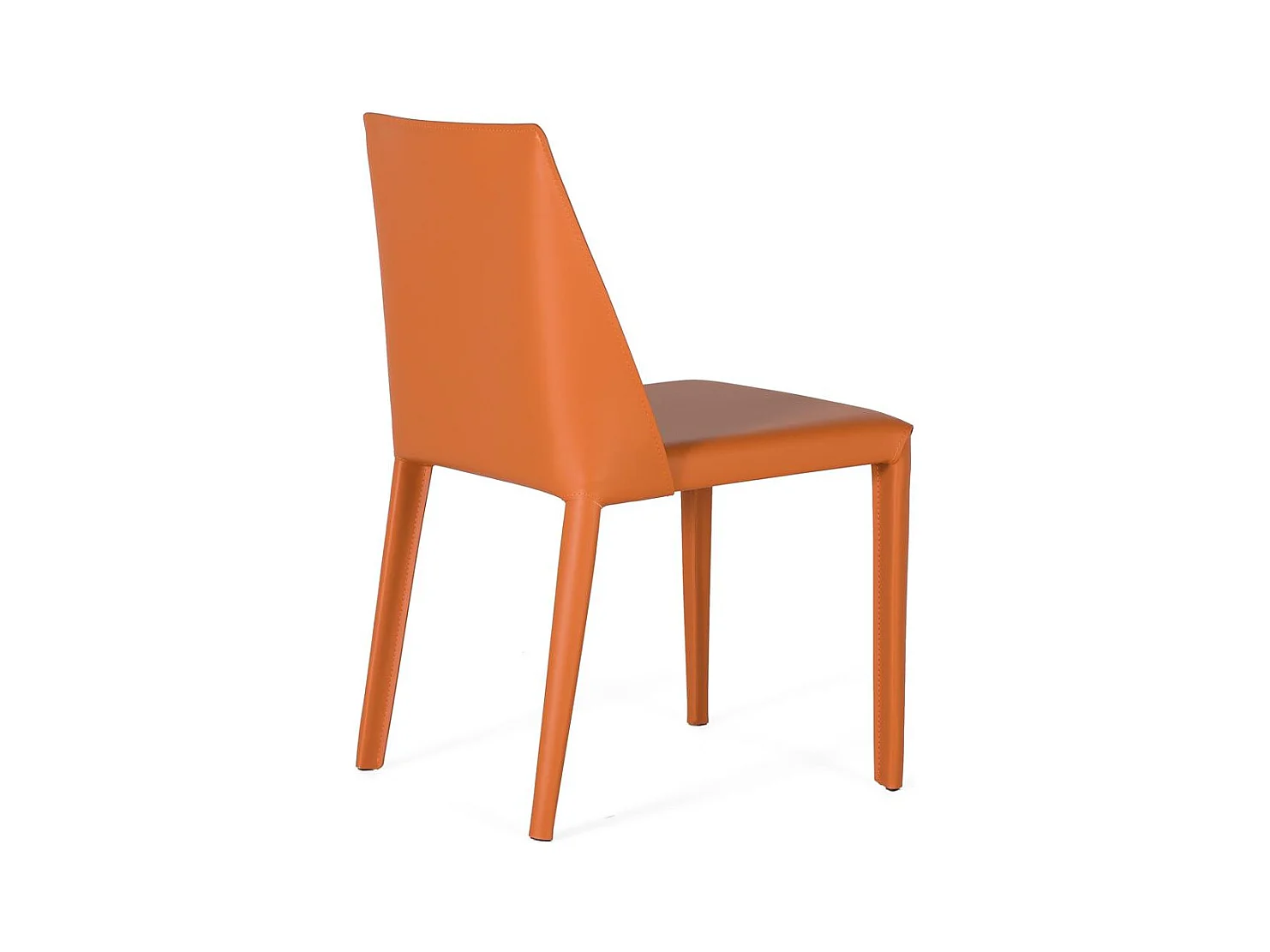 Set aus 2 Stühlen mit orangefarbenem Kunstlederbezug