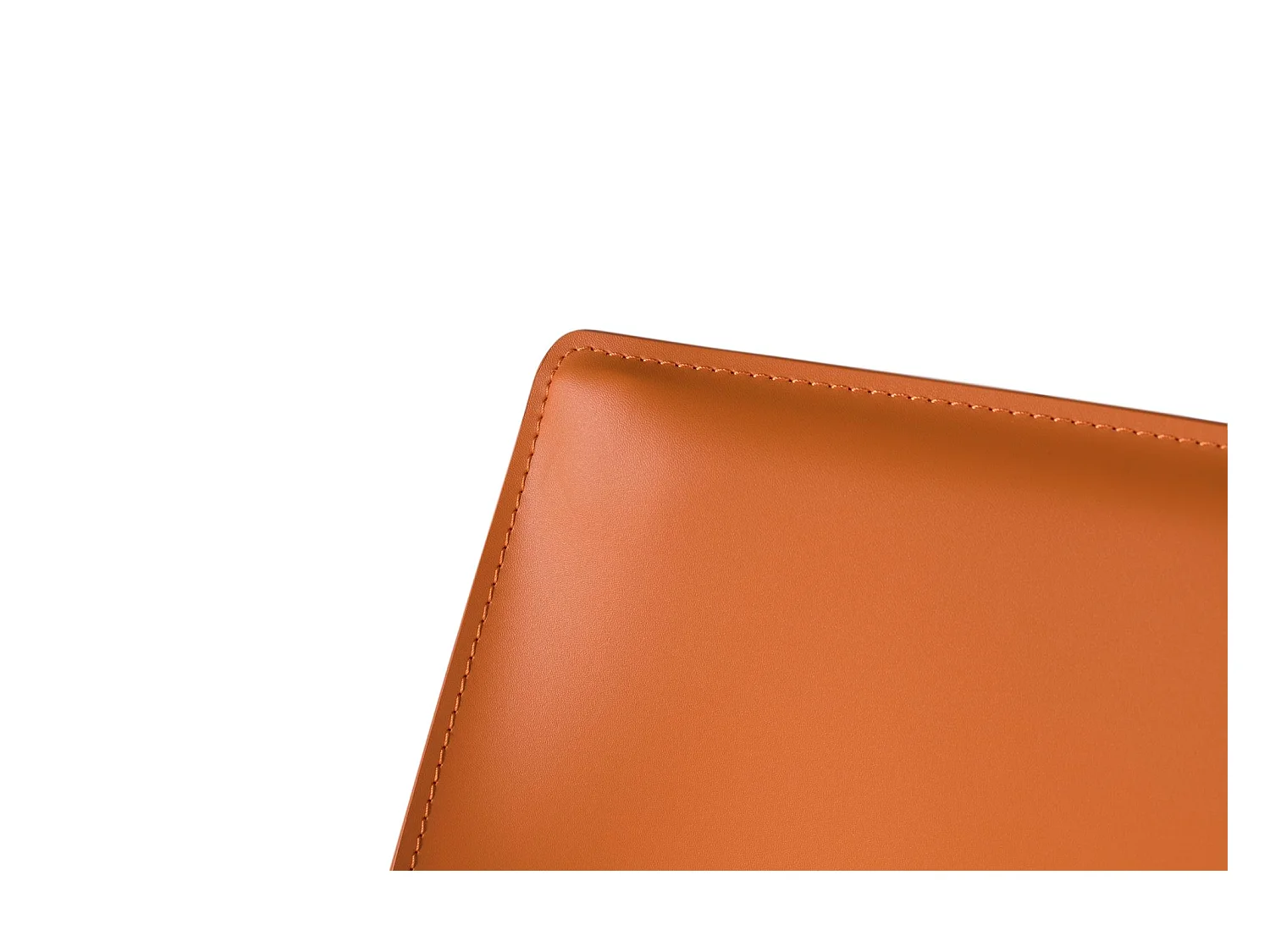 Set aus 2 Stühlen mit orangefarbenem Kunstlederbezug