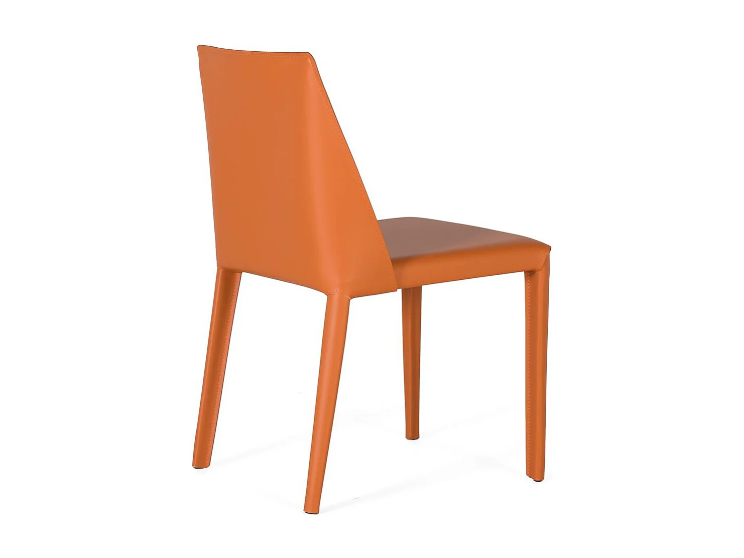 Ensemble de 2 chaises recouvertes de cuir synthétique orange