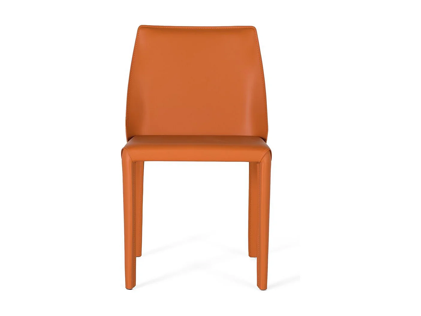 Ensemble de 2 chaises recouvertes de cuir synthétique orange