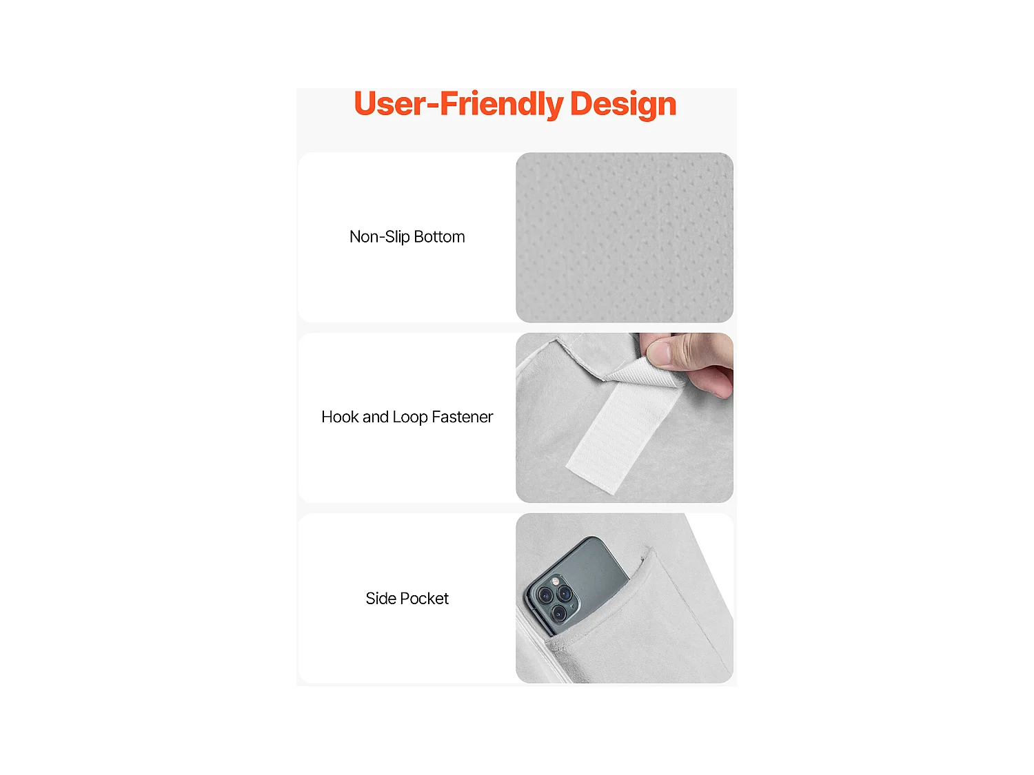 Coussin Incliné Lit SucceBuy, Oreiller Triangulaire Orthopédique Réglable, Mousse Rembourrée, Housse Lavable, Soutien Dos, Soulagement Reflux Acide, Blanc/Gris