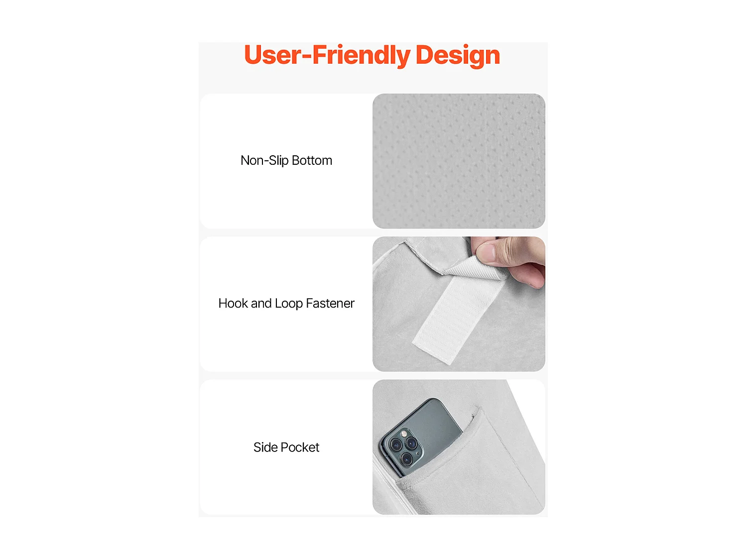 Inkliniertes Bettkissen SucceBuy, Reguliertes Orthopädisches Dreiecks-Kissen, Schaumgefüllt, Waschbare Hülle, Rückenstütze, Linderung bei SäureReflux, Weiß/Grau