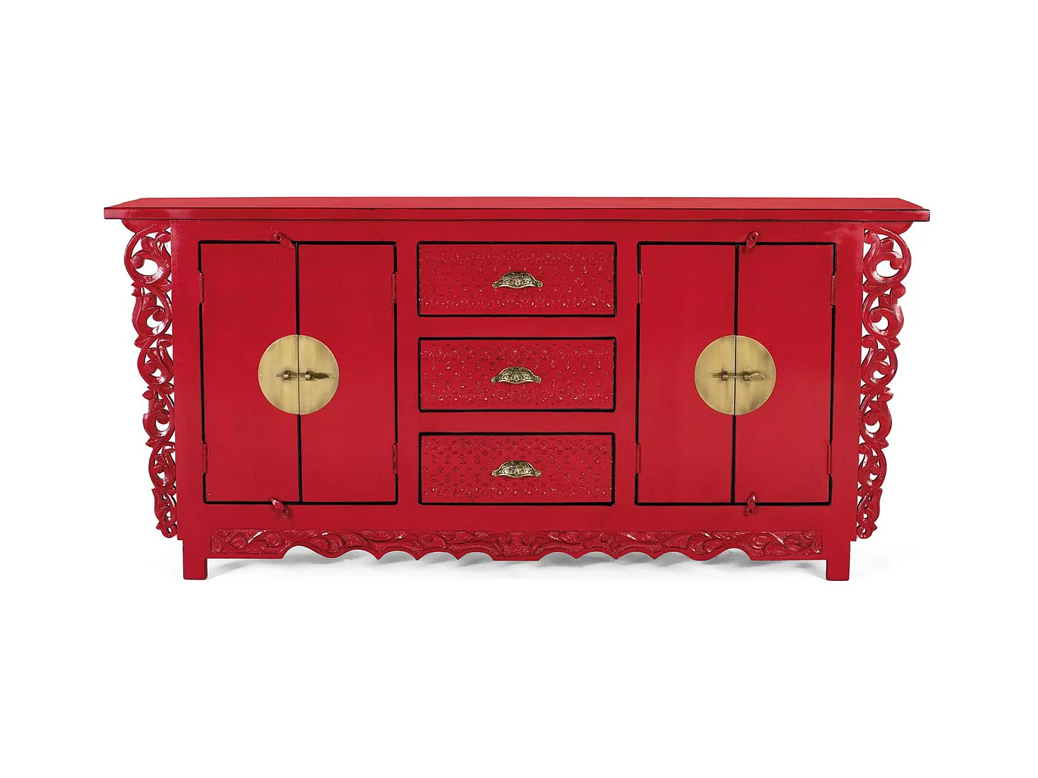 Buffet avec 2 portes et 3 tiroirs en bois de manguier